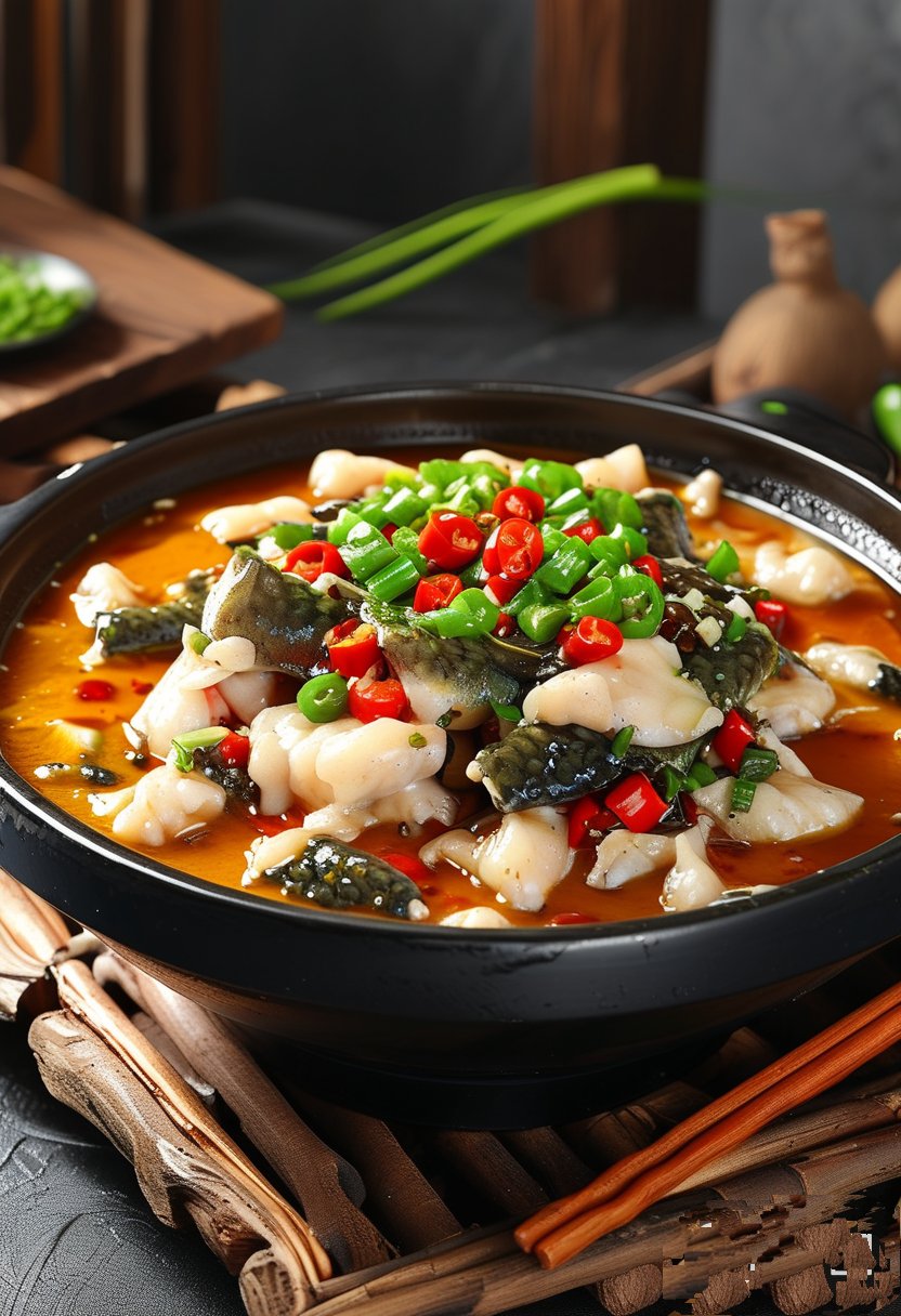 酸菜鱼是一道经典的川菜,以其鲜嫩的鱼肉和酸爽的酸菜而闻名.