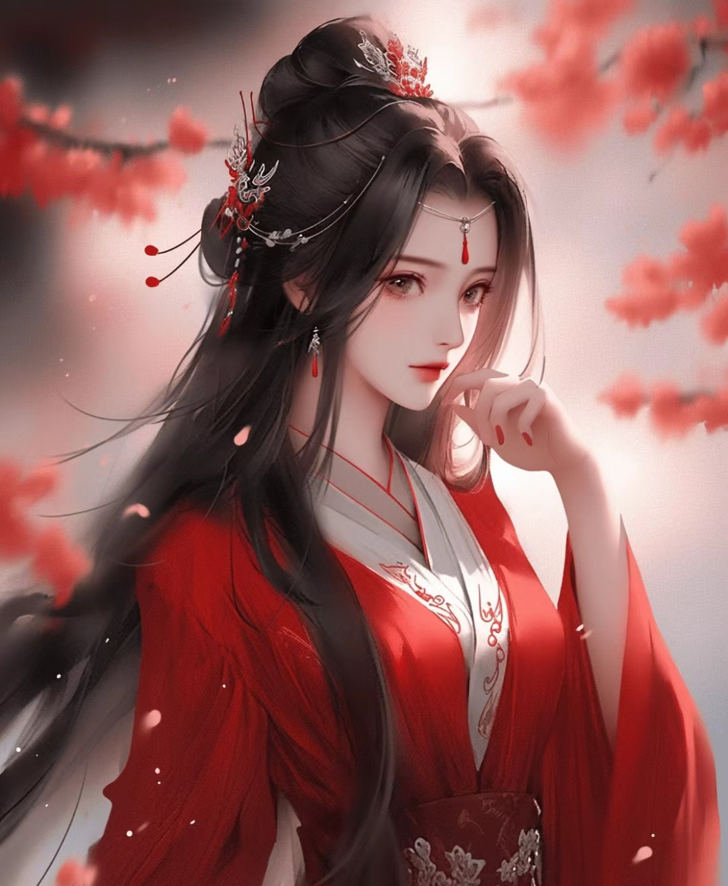 古风红衣美女