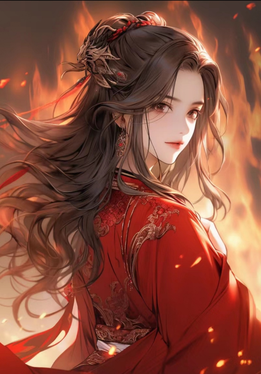 红衣古装美女#古风# #壁纸# #头像