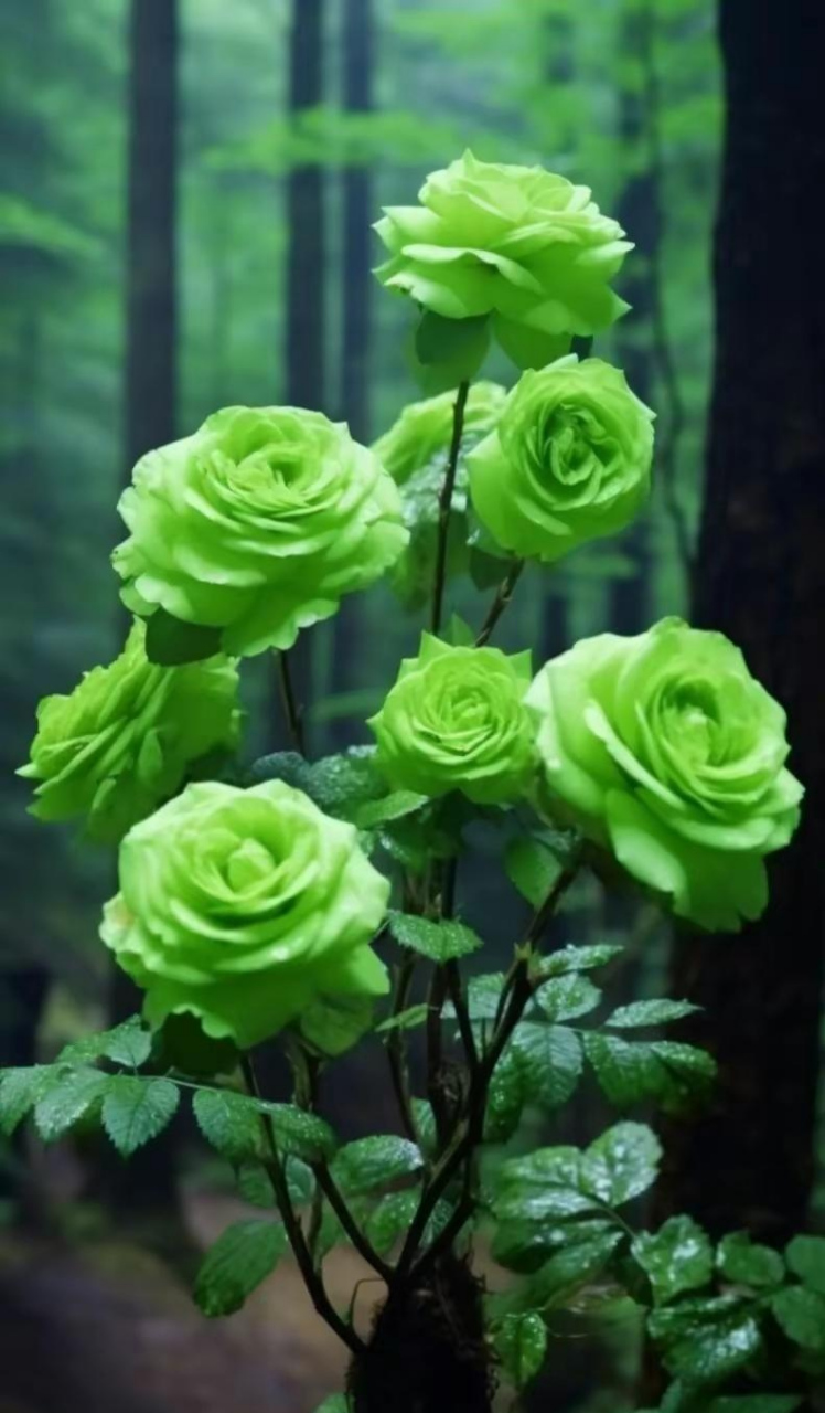 绿玫瑰的花语:纯真简朴,青春常驻,永不老去的爱情.