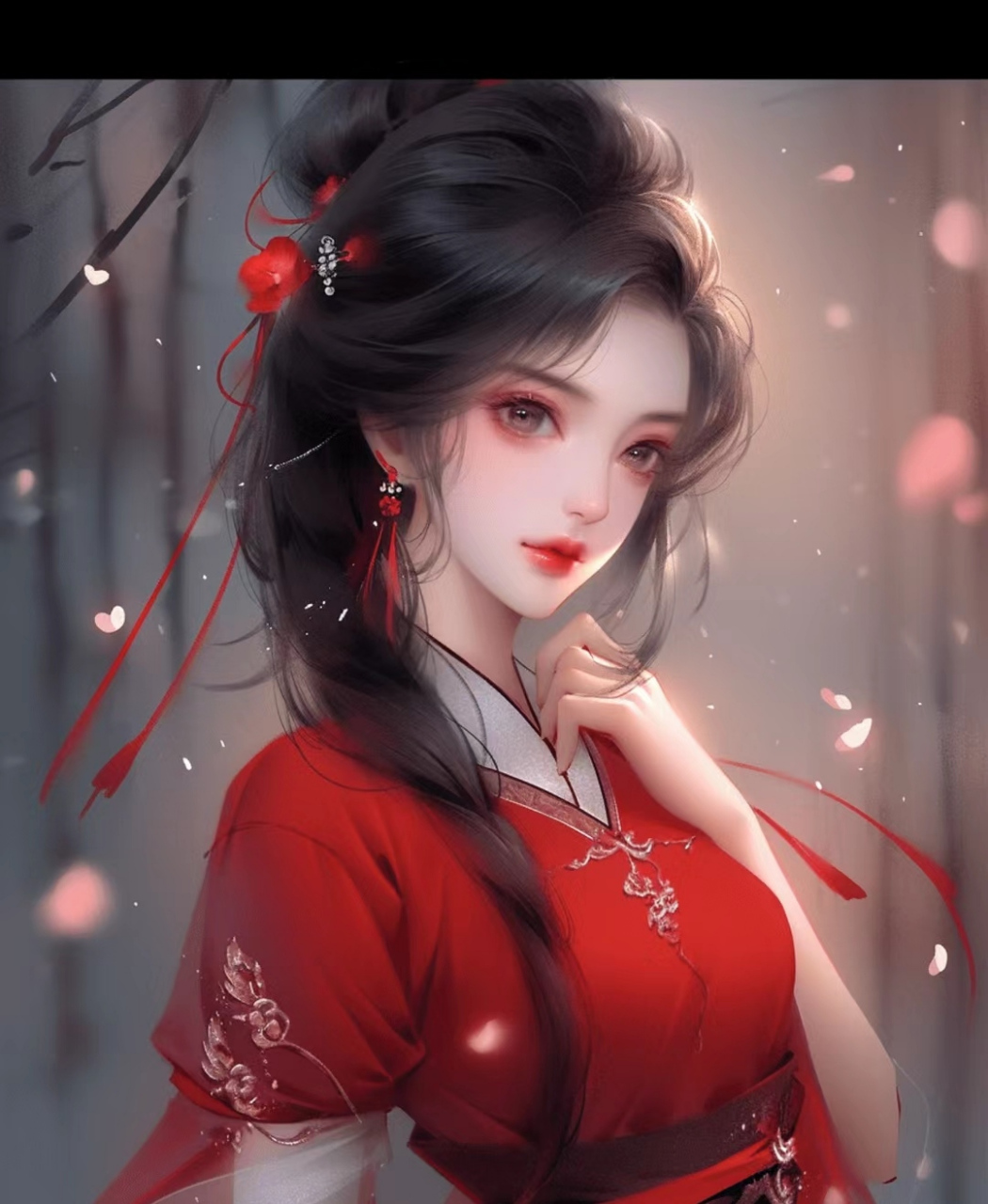 古风红衣美女