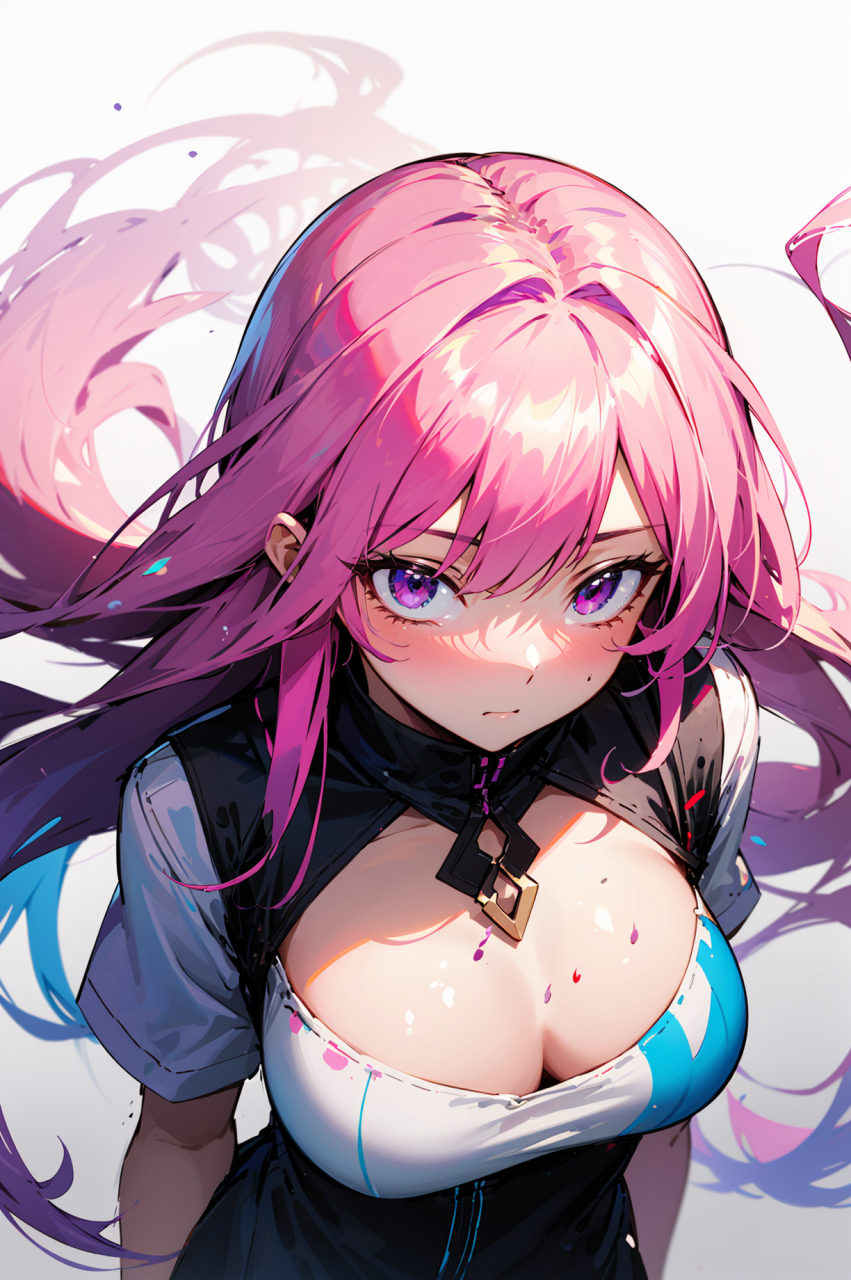 彩色油漆泼出美丽的色彩.#二次元 #美女  #ai绘画 #二次元# #动漫头像