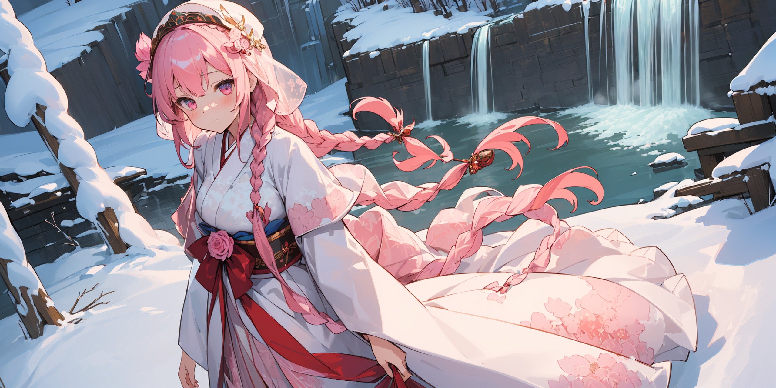 横屏壁纸,白雪皑皑的二次元老婆!