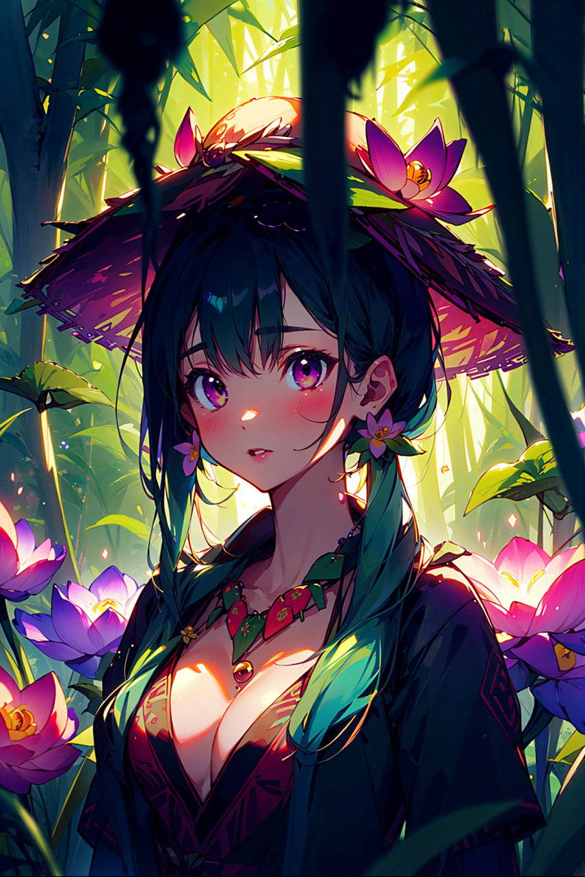 森林里的美少女,自然美!#二次元# #动漫头像和壁纸# #美女