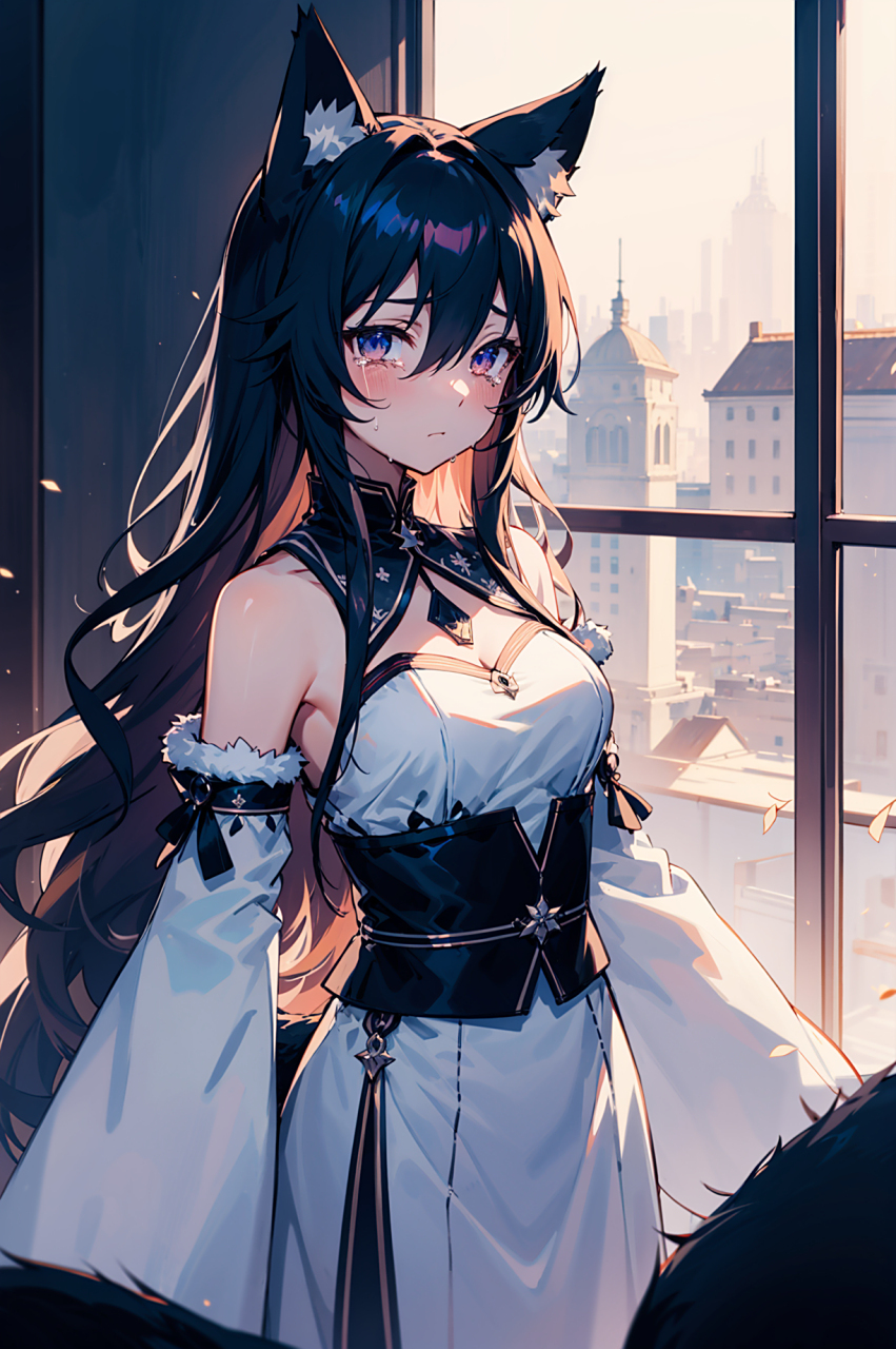 灰色系兽娘 #二次元  #动漫 #动漫壁纸 #二次元# #ai绘画# #兽耳娘