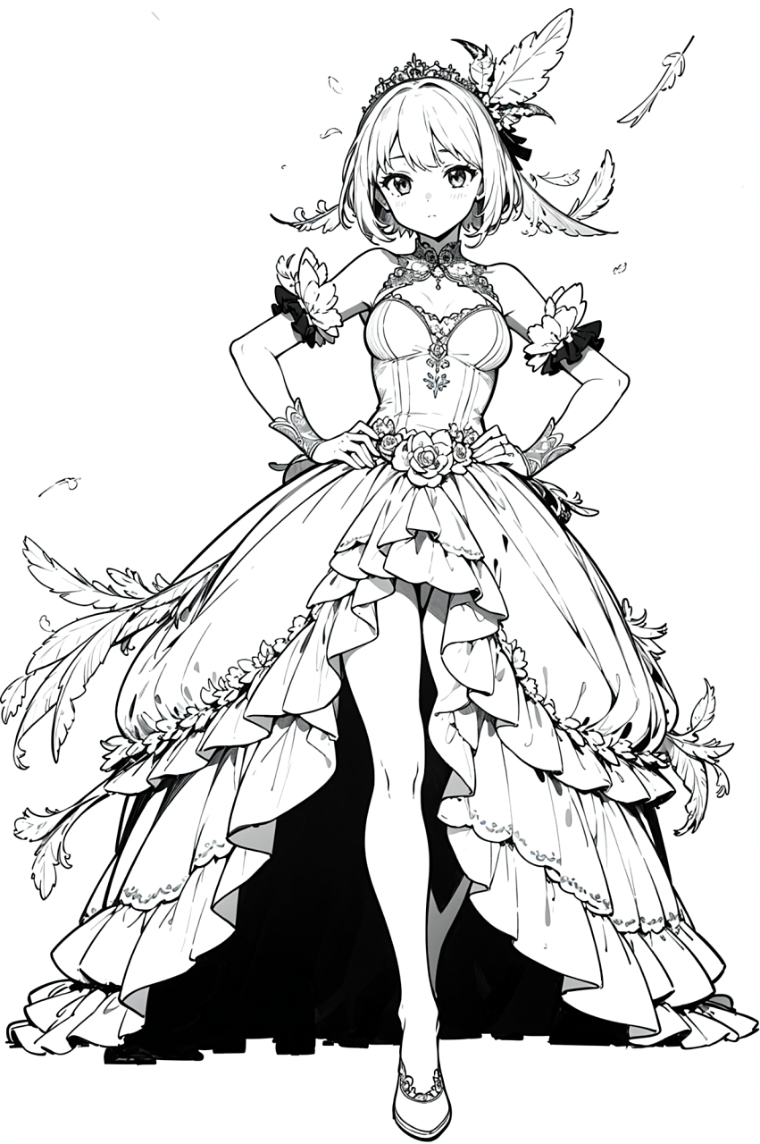 二次元# #线稿# #美女