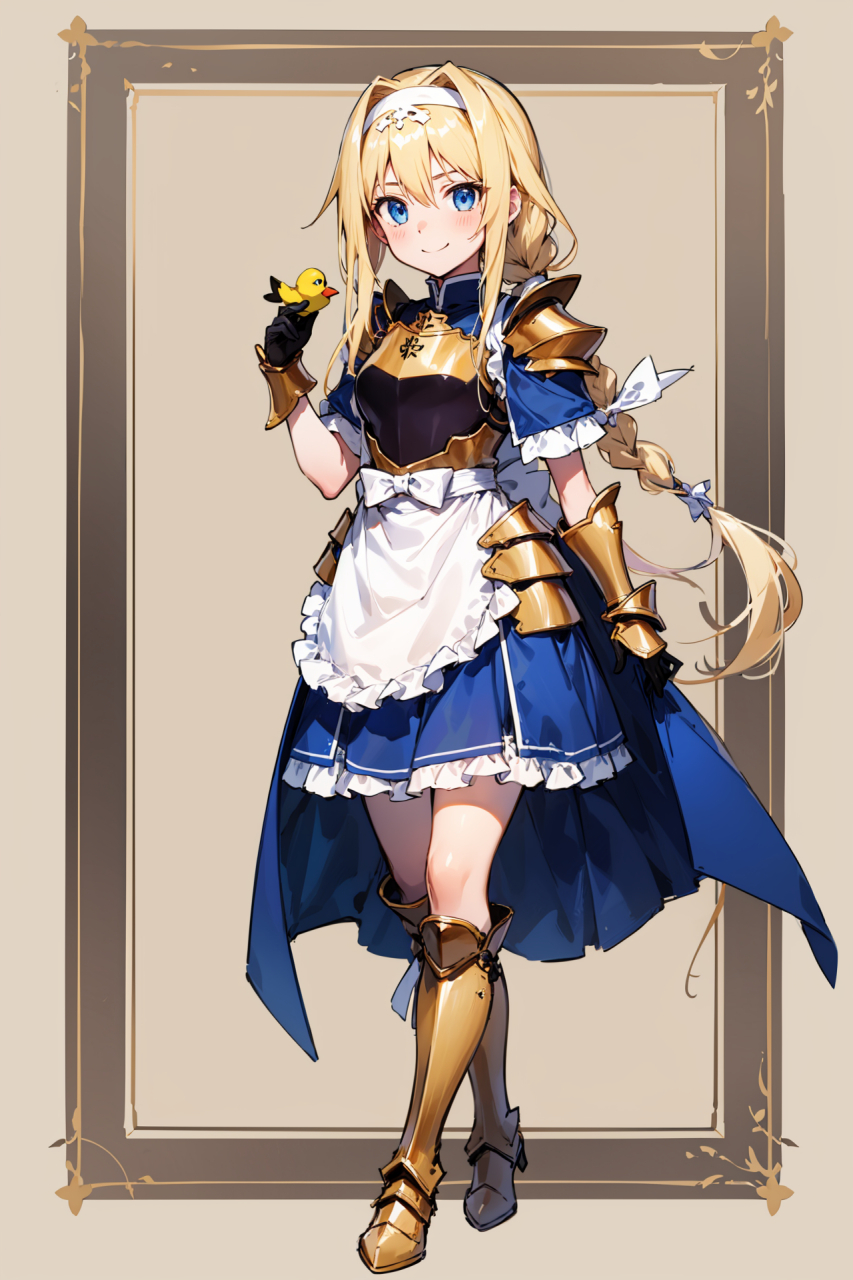 刀剑神域爱丽丝,盔甲和女仆还是蛮搭配的嘛,哈哈.