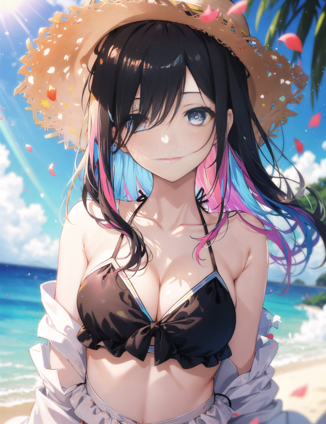 二次元专属交流地# #壁纸 泳装美女 白发vs黑发 哪种好看?