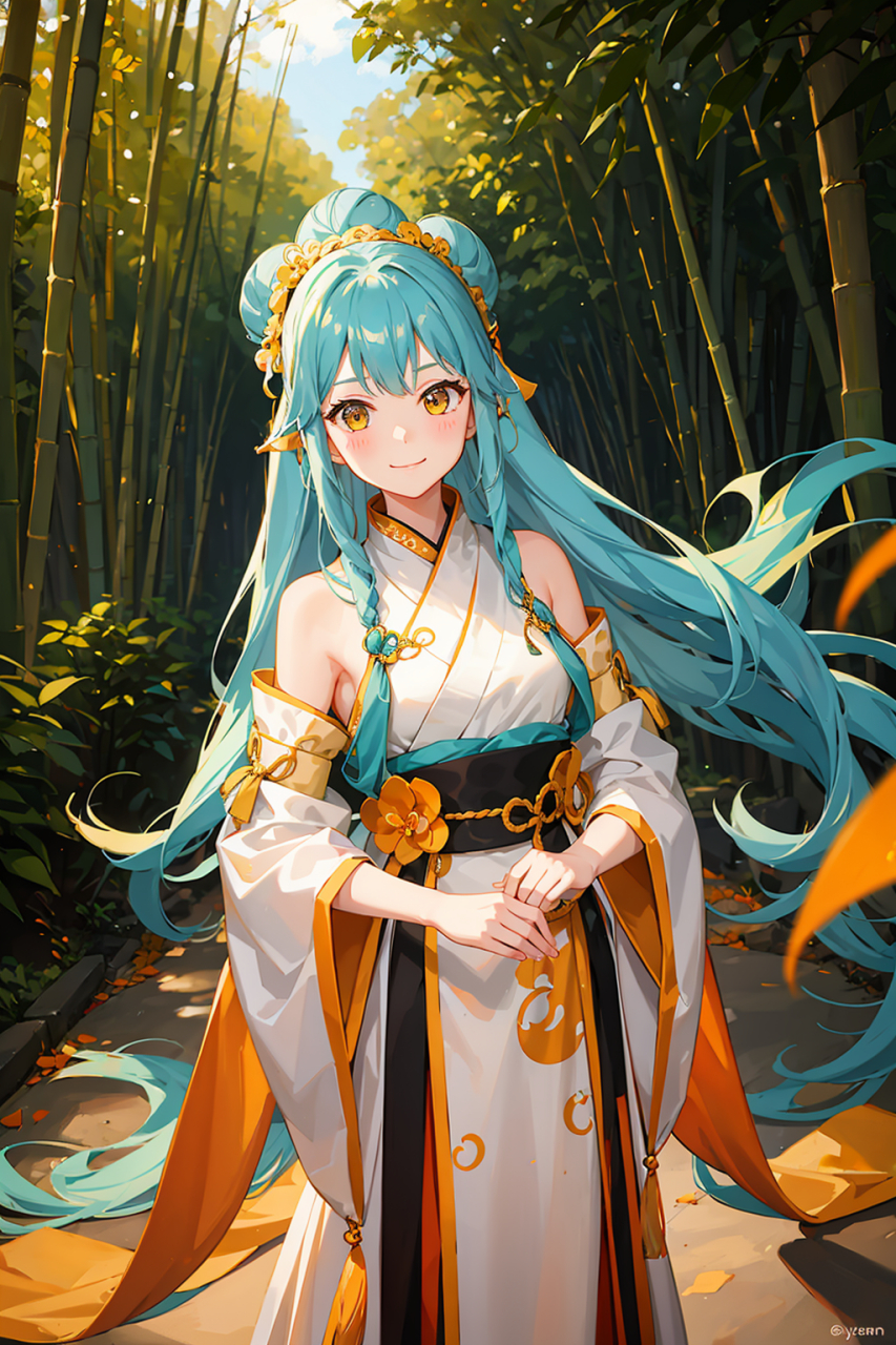 竹林的汉服小姐姐,可爱又迷人. #ai绘画# #二次元# #美女# #汉服