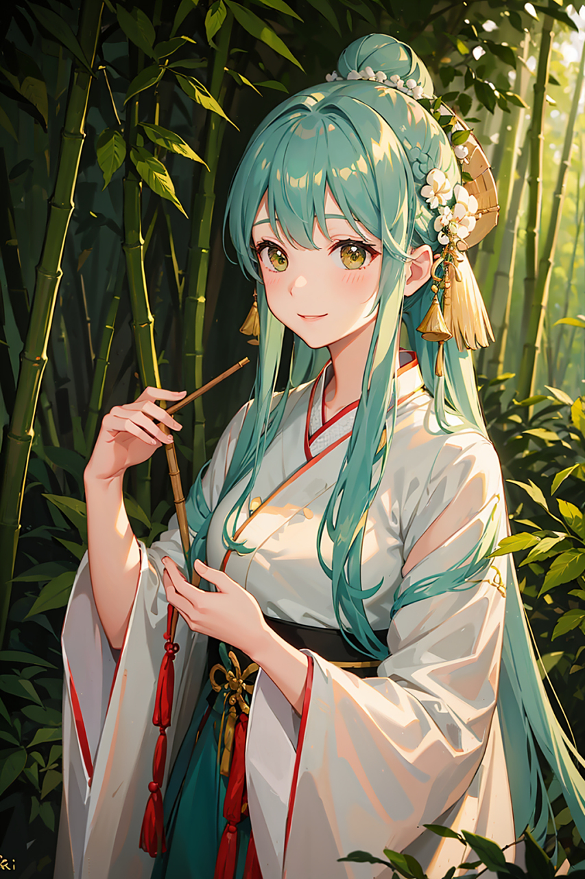 竹林的汉服小姐姐,可爱又迷人. #ai绘画# #二次元# #美女# #汉服