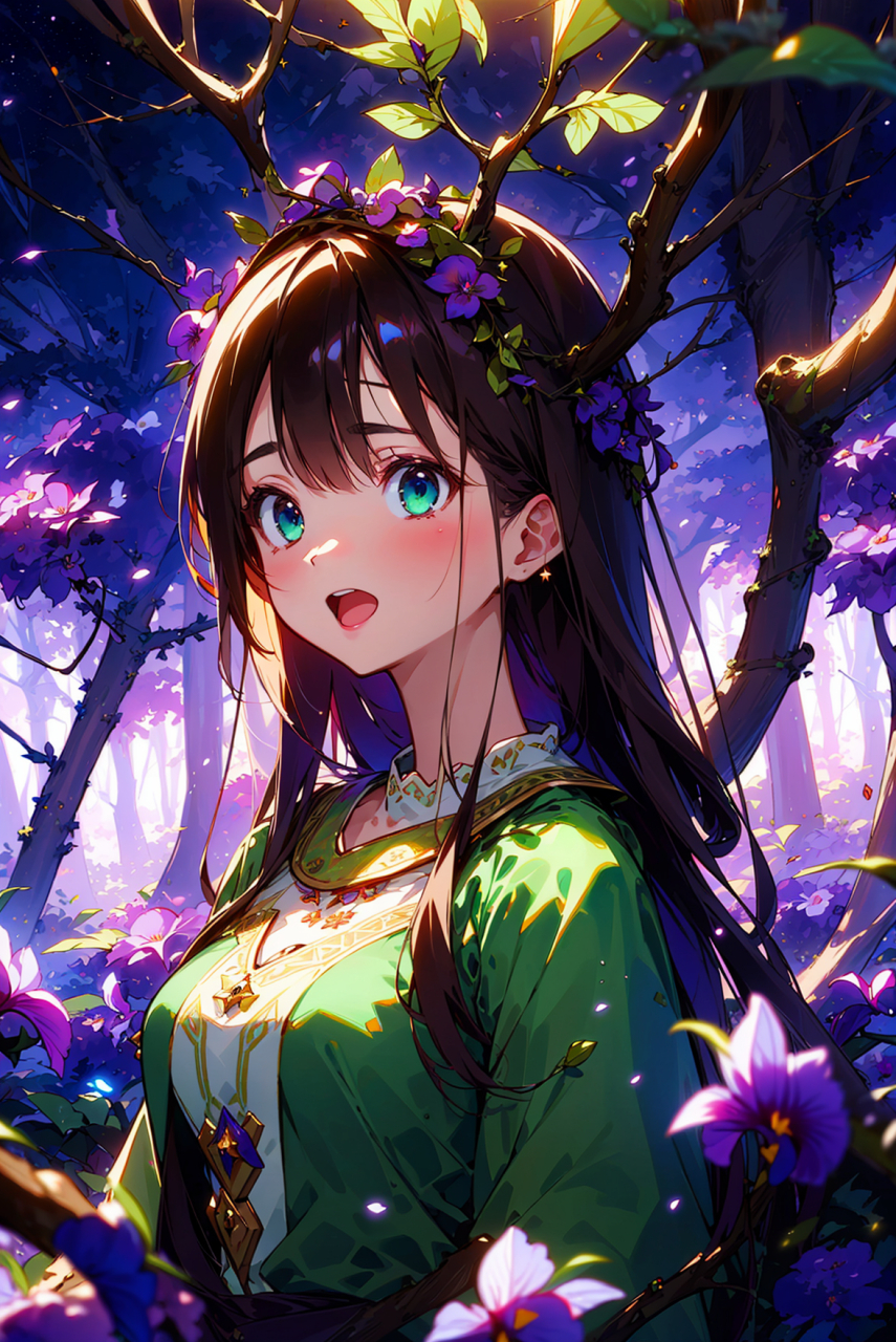 森林里的美少女,自然美!#二次元# #动漫头像和壁纸# #美女