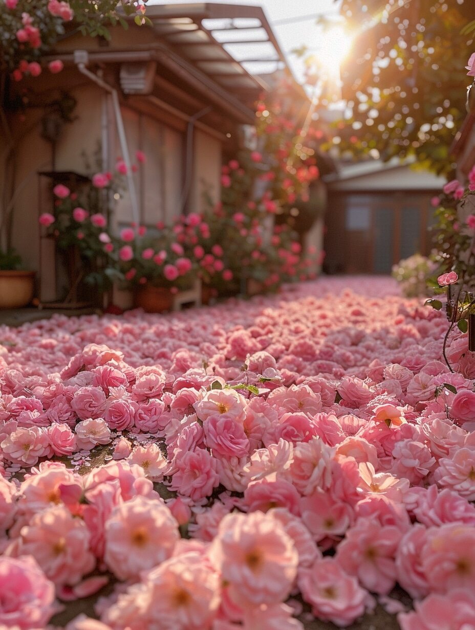 置身粉色花海,仿佛踏入梦境,这里的玫瑰花盛开得如此娇艳,每一片花瓣