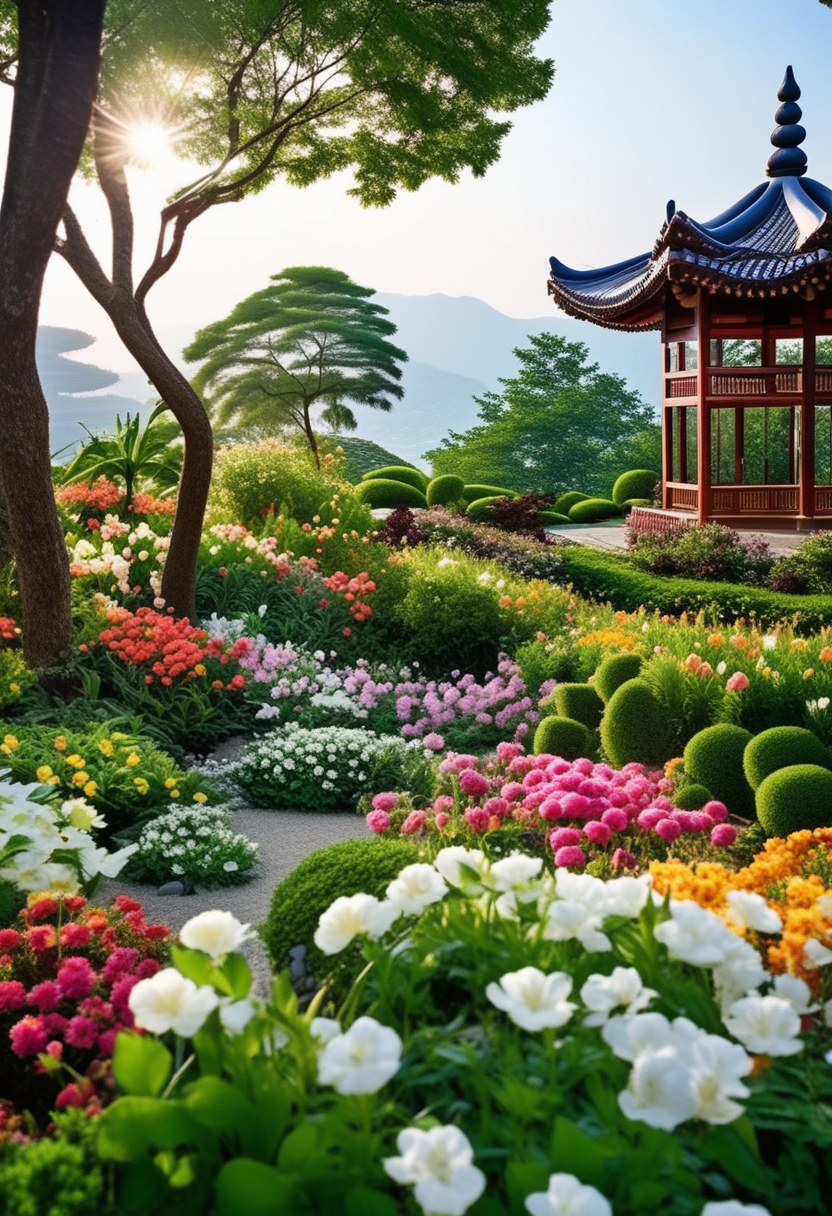 八月风景 花园图片