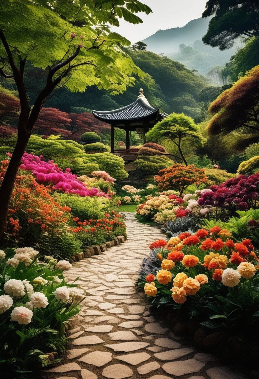 八月风景 花园图片