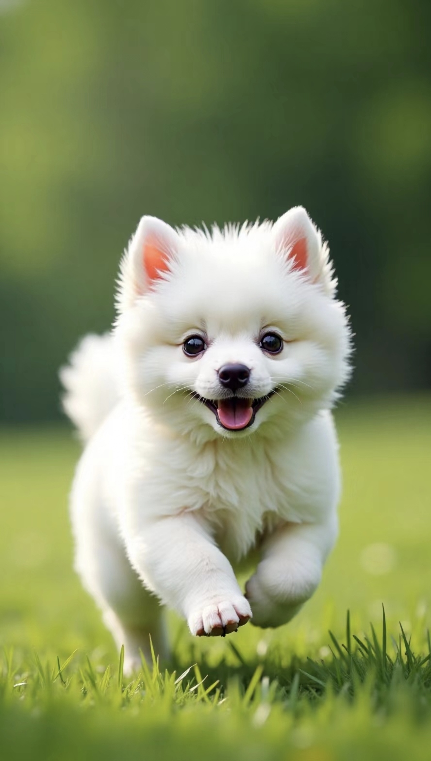 瞧这萌态可掬的小狗,在绿意盎然的草地上欢快奔跑,灵动的模样瞬间驱散