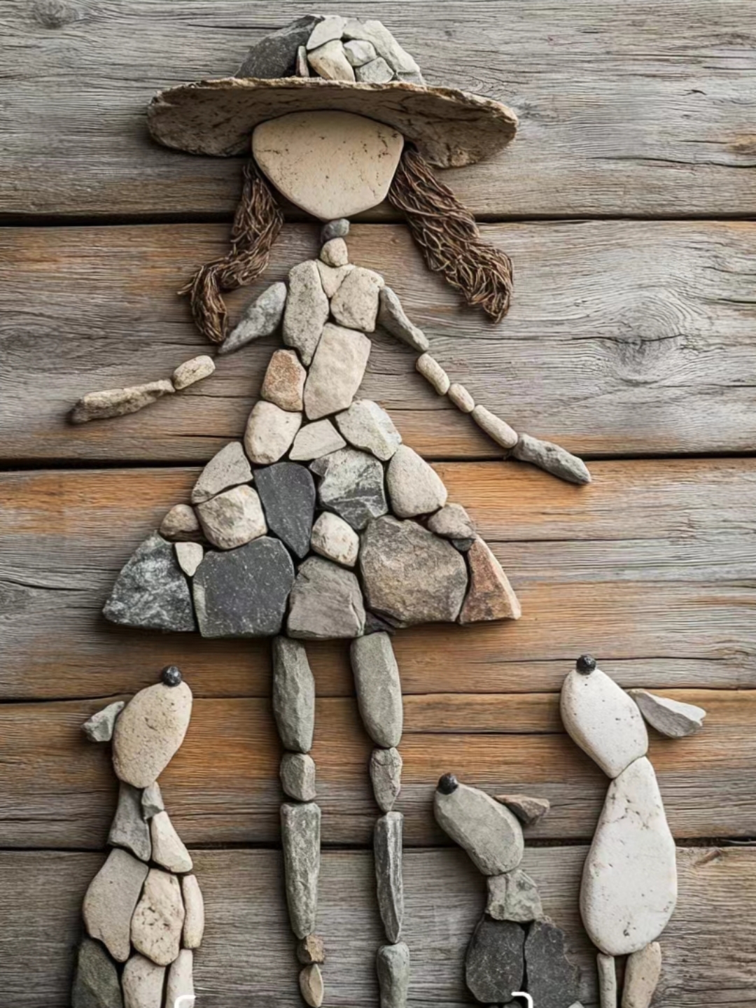 形态各异的石头,在创作者巧手下,化身俏皮少女