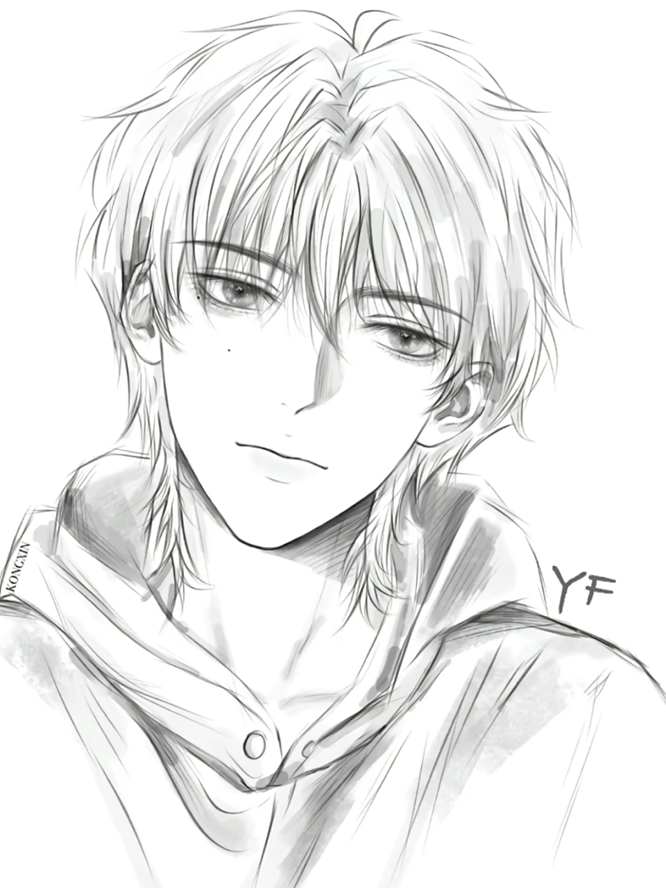 他男朋友的头发被吹得满天乱飞,那双看向他的眼睛在黑夜中微微发亮.