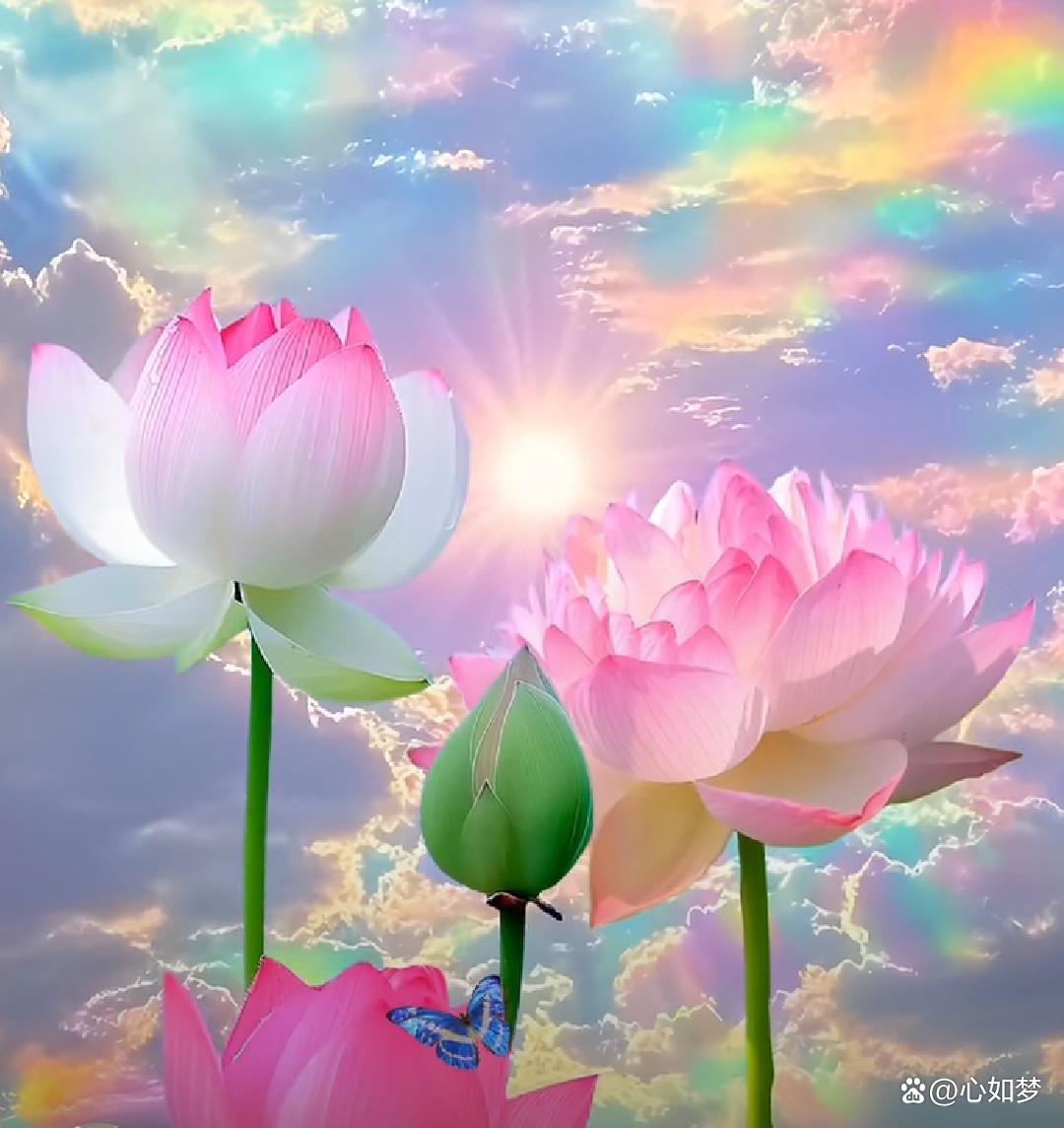 末日,今夜我也要在园中种满莲花图片天空出现莲花佛光天上尤司褪钦庋 