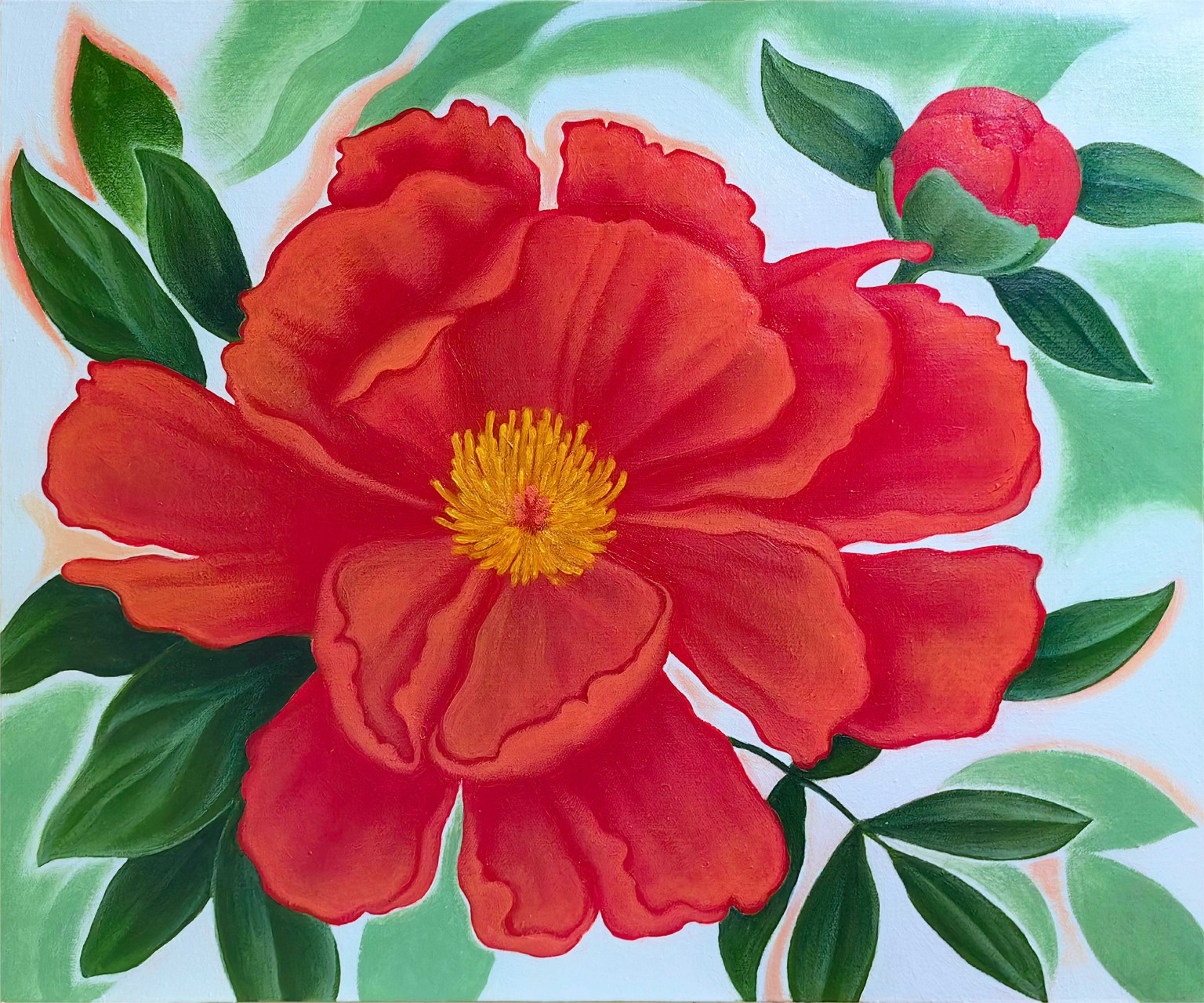 丙烯画纯手绘. 喧嚣世界,品味生活美好. 🌟白色荷花:洗净心灵尘埃.