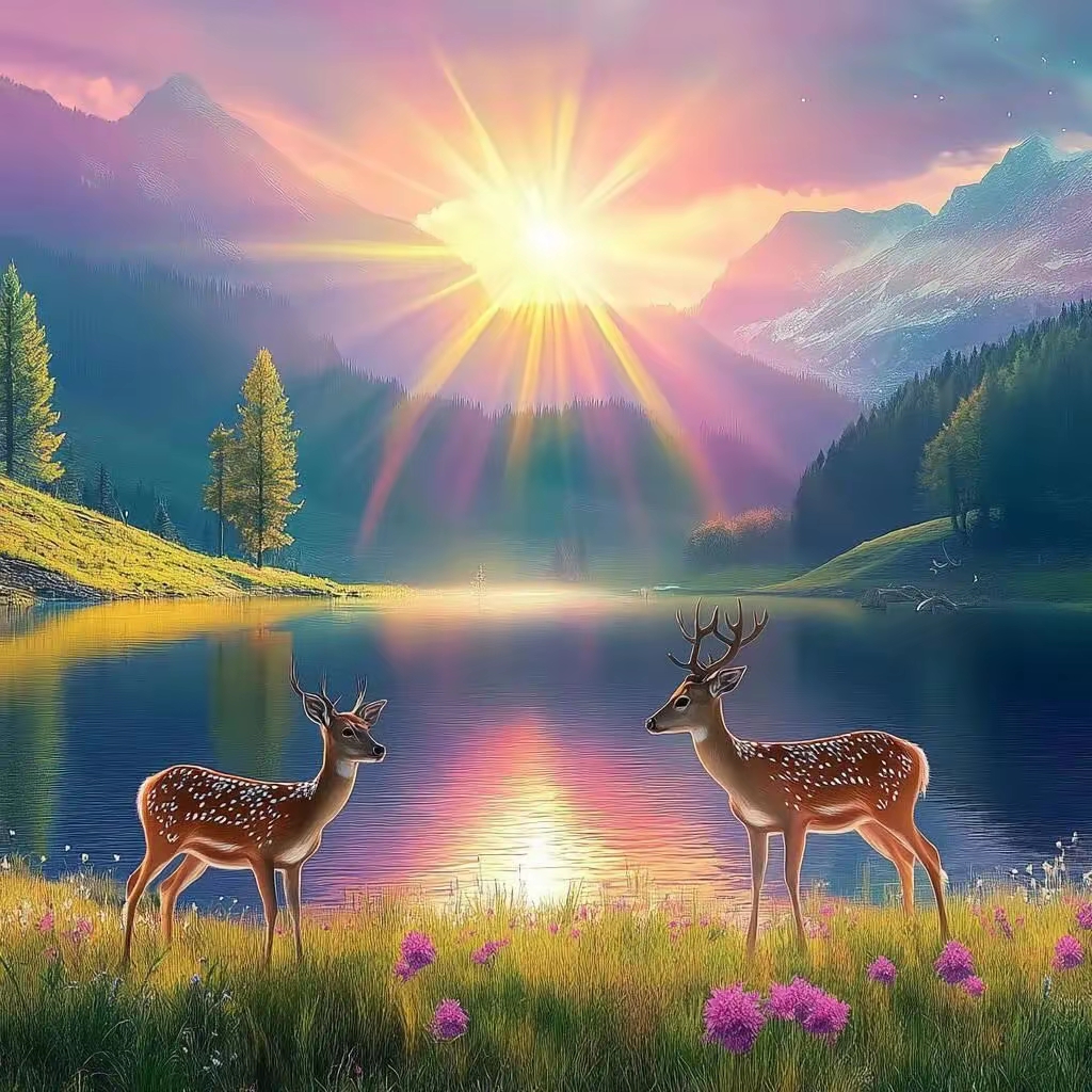 高能量旺财运头像,山水聚财,一帆风顺,锦绣前程,一"鹿"高升!