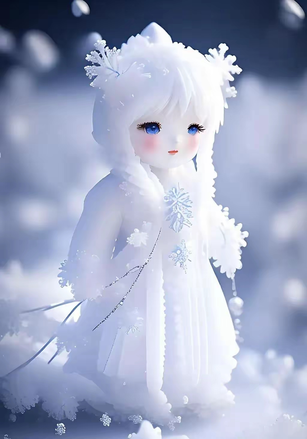 又萌又美的小雪人美女耶!雪精灵,梦幻冬日,纯净如初.