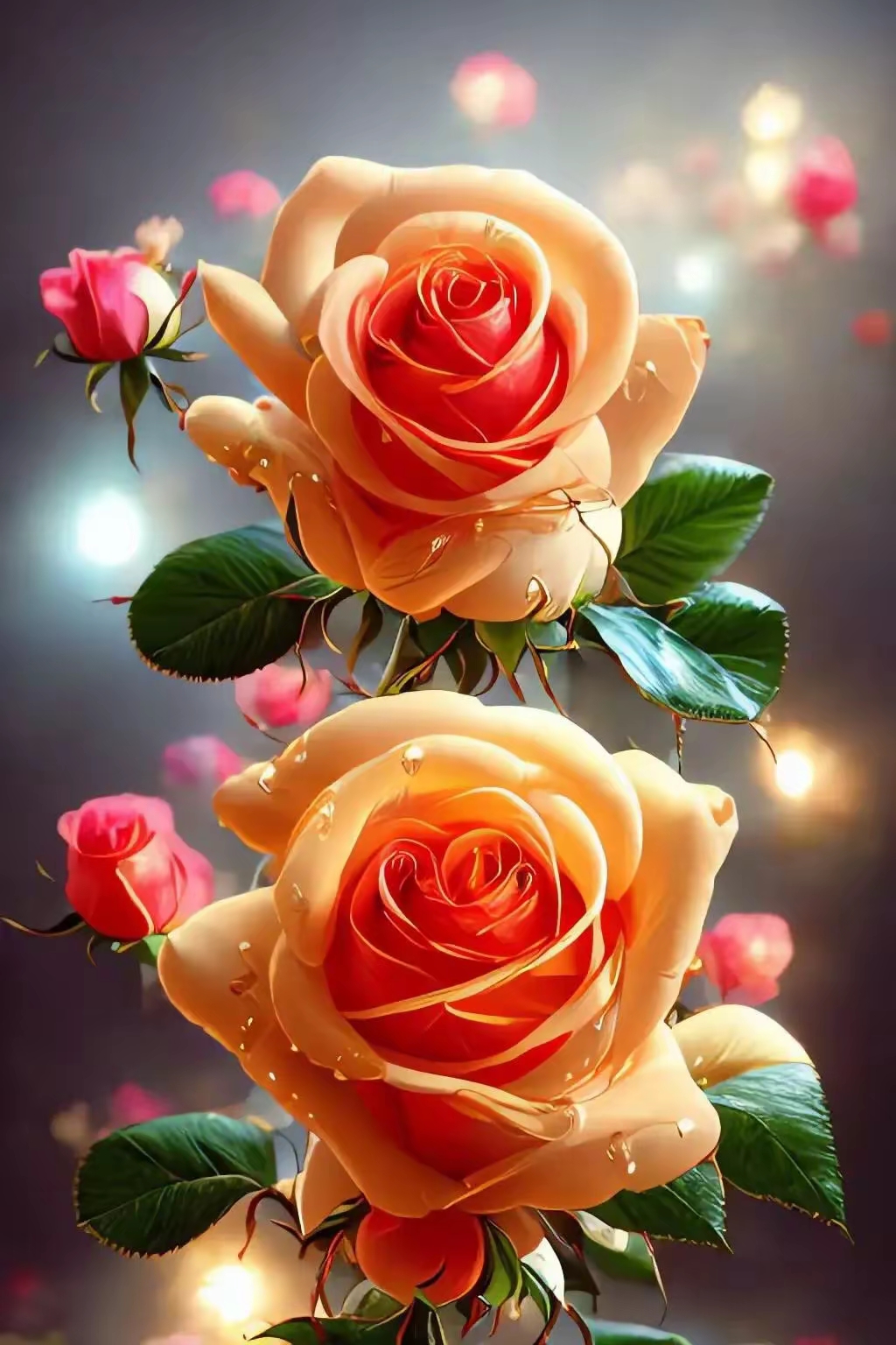 哇,这 upclose 的橙色玫瑰花特写美翻了!