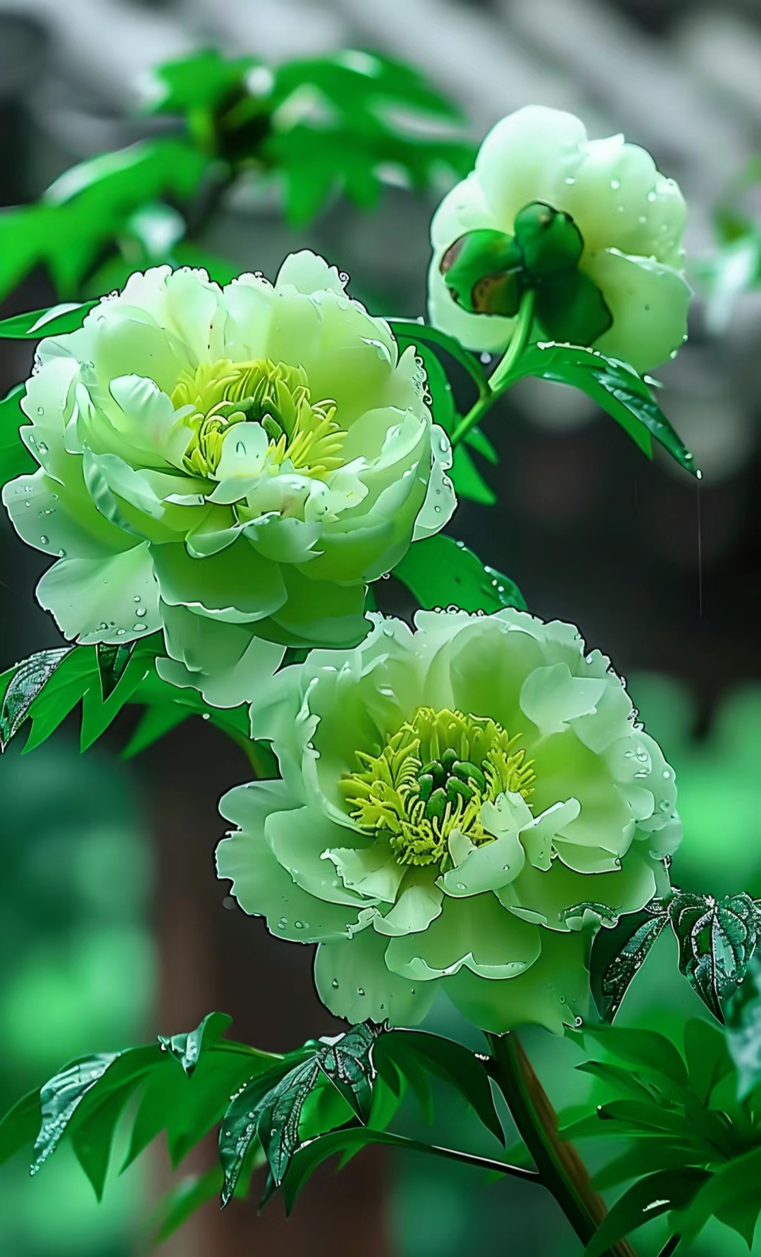 绿牡丹——绿染花田映日辉,牡丹国色醉春晖.