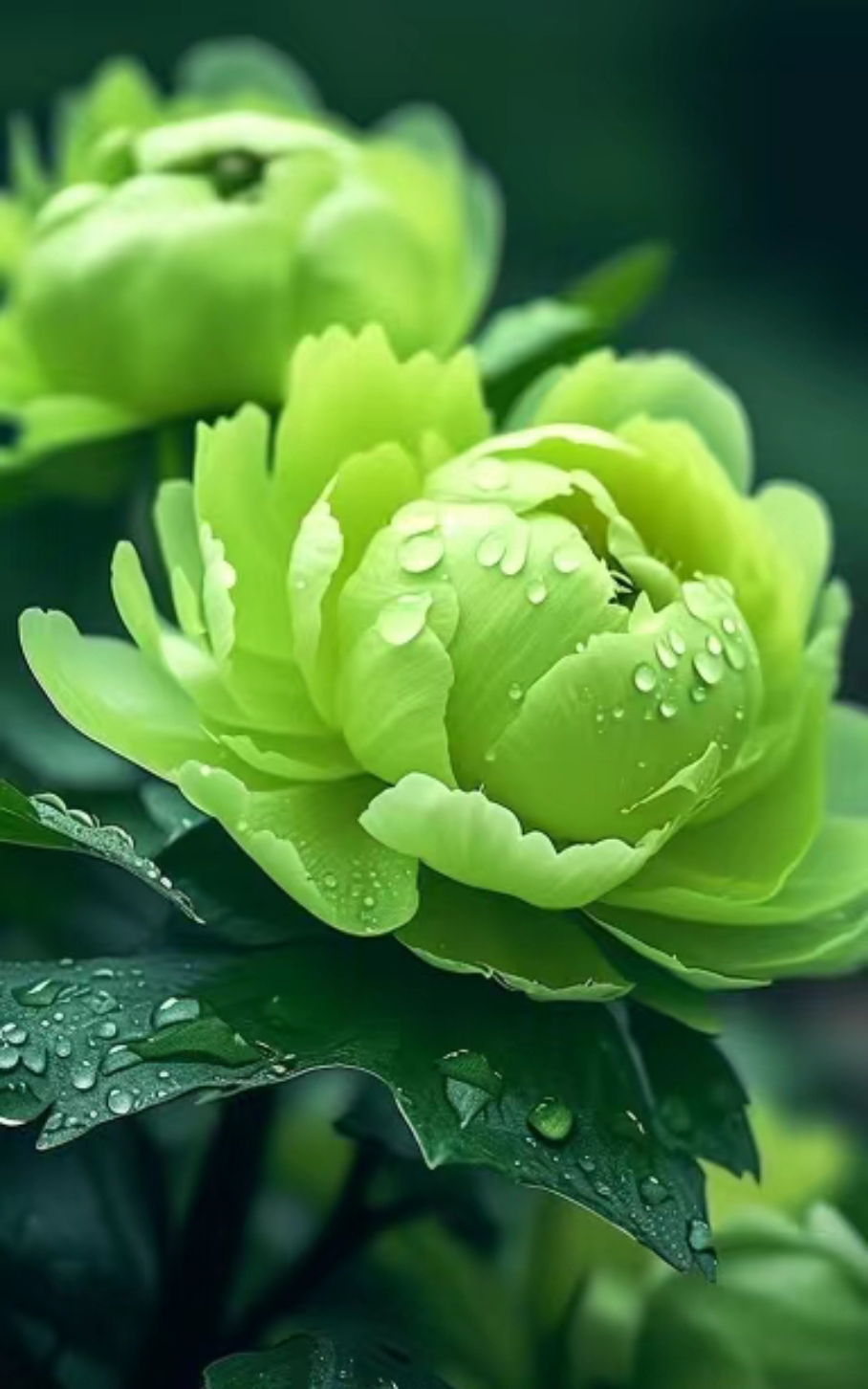 绿牡丹——绿染花田映日辉,牡丹国色醉春晖.