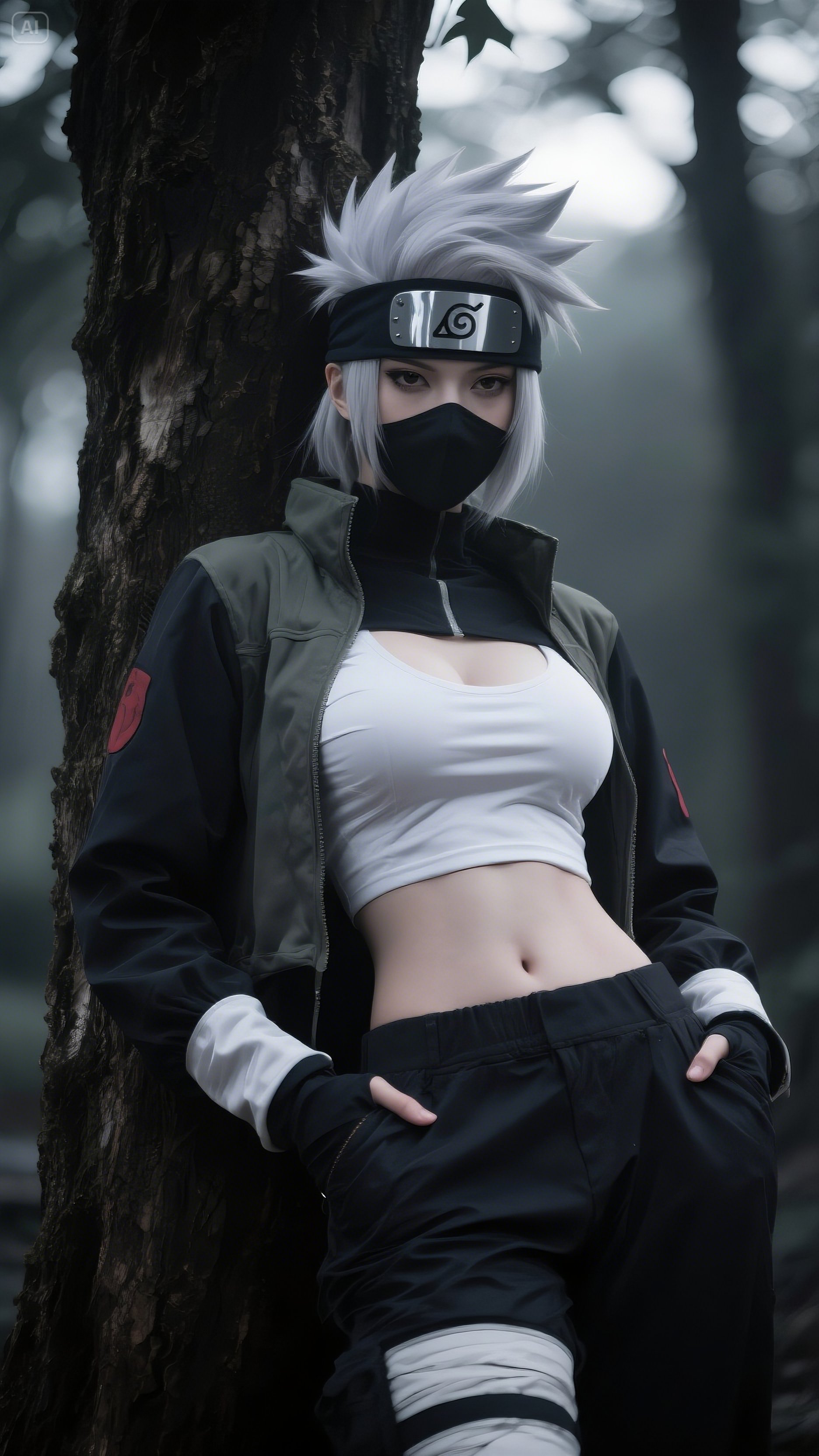 美女cosplay旗木卡卡西#ai绘画美女写真