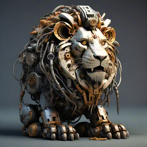🦁  邂逅一只非凡的机械狮子🦁,全身由精密机械零件构建,仿佛来自