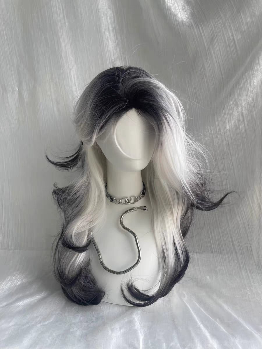 假发女黑白长发巴黎画染