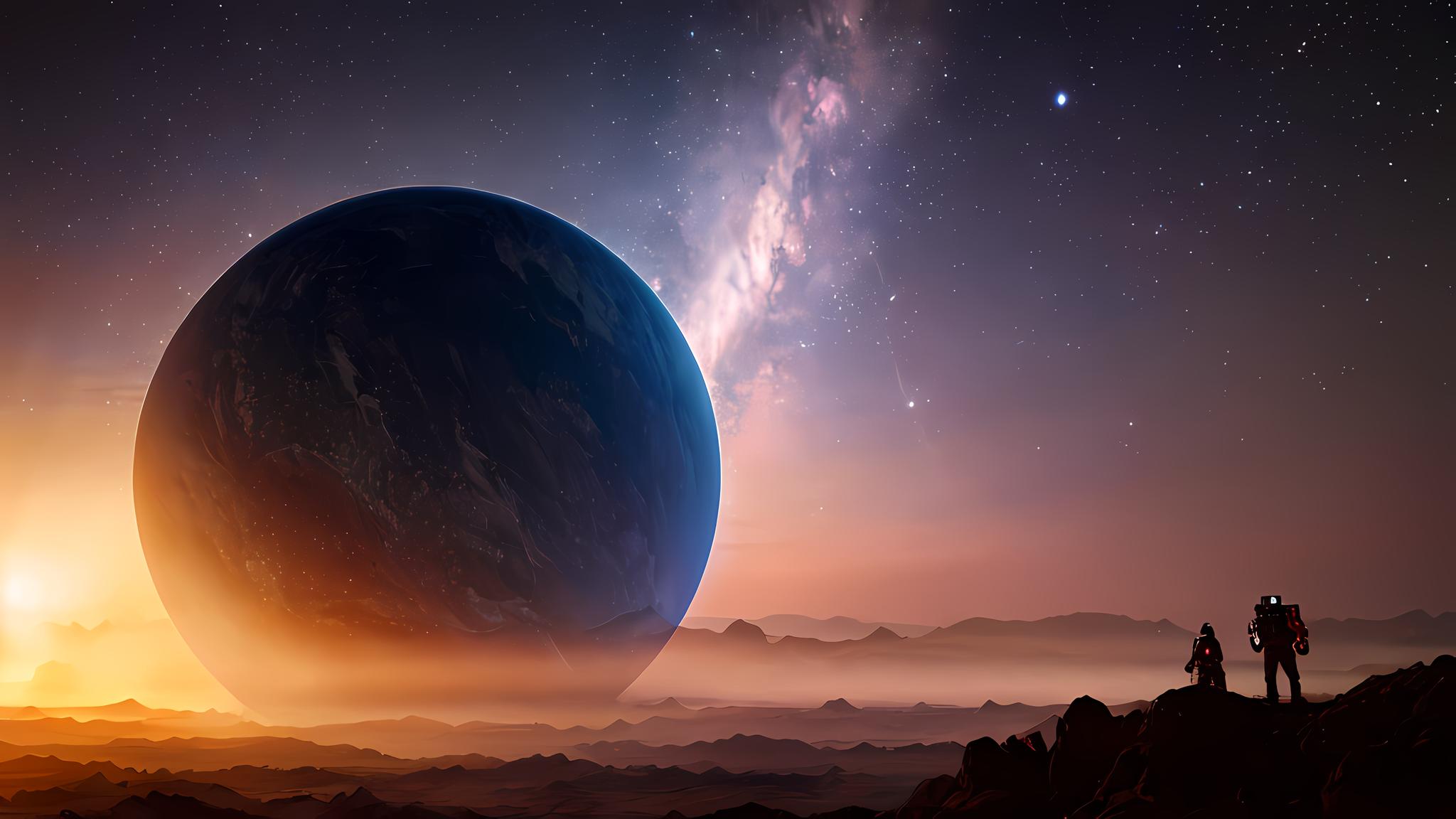 "凝望电脑壁纸上的宇宙,仿佛能触摸到那遥远的星辰.