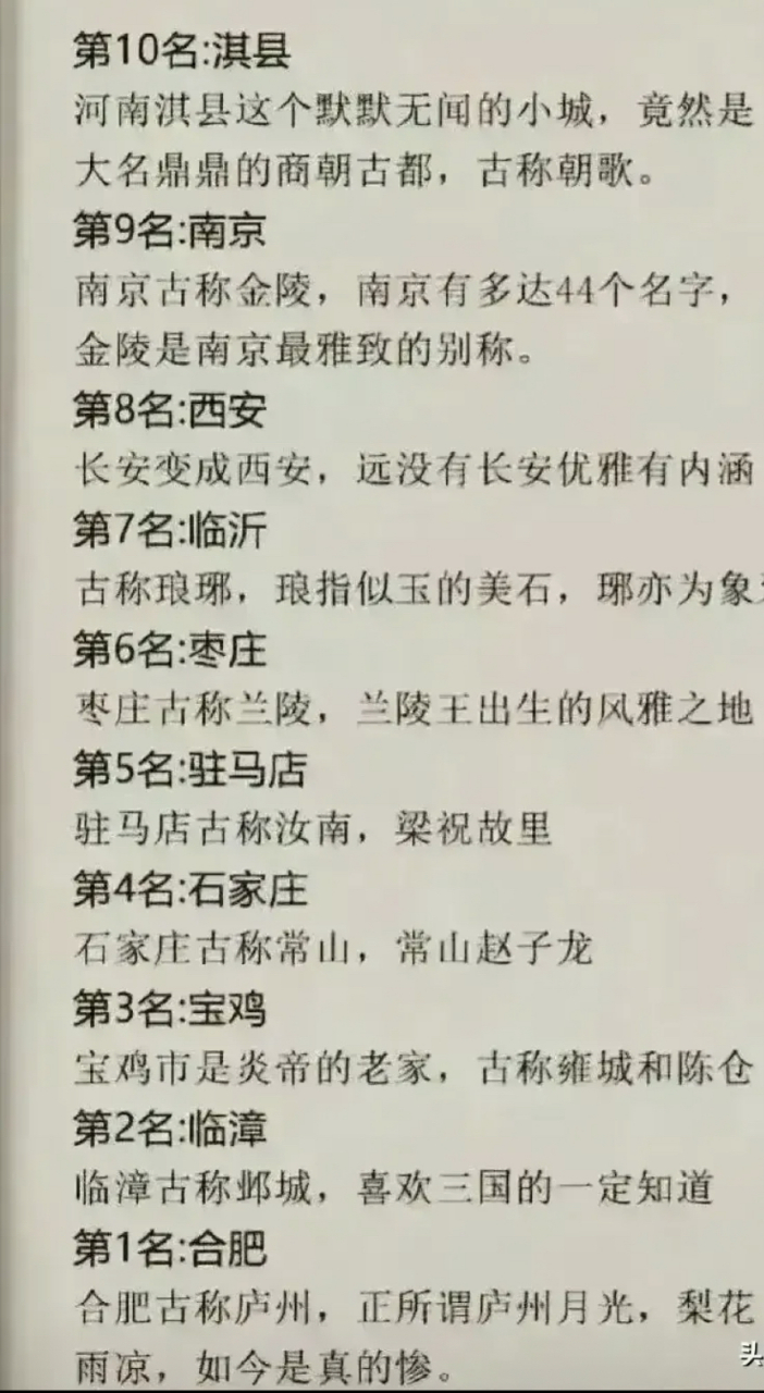 通過古今城市命名對比,改名最失敗的10個城市,合肥排第一!