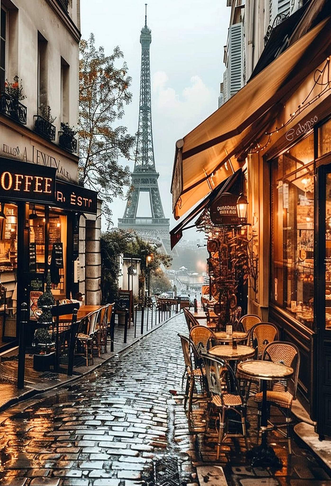 初冬时巴黎的街巷