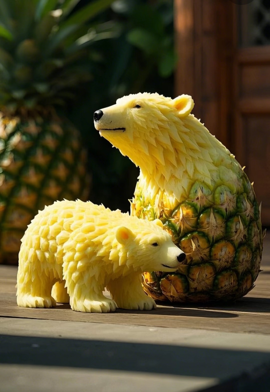 这水果雕刻也太熊了吧,简直萌翻了!