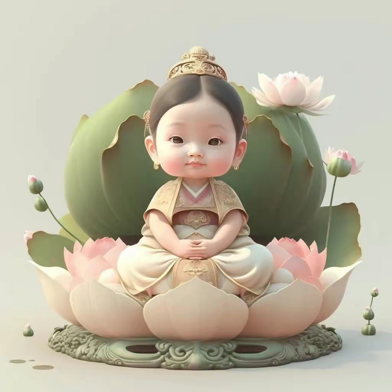 送您一组佛系荷花仙子头像,愿您吉祥[鲜花][鲜花]