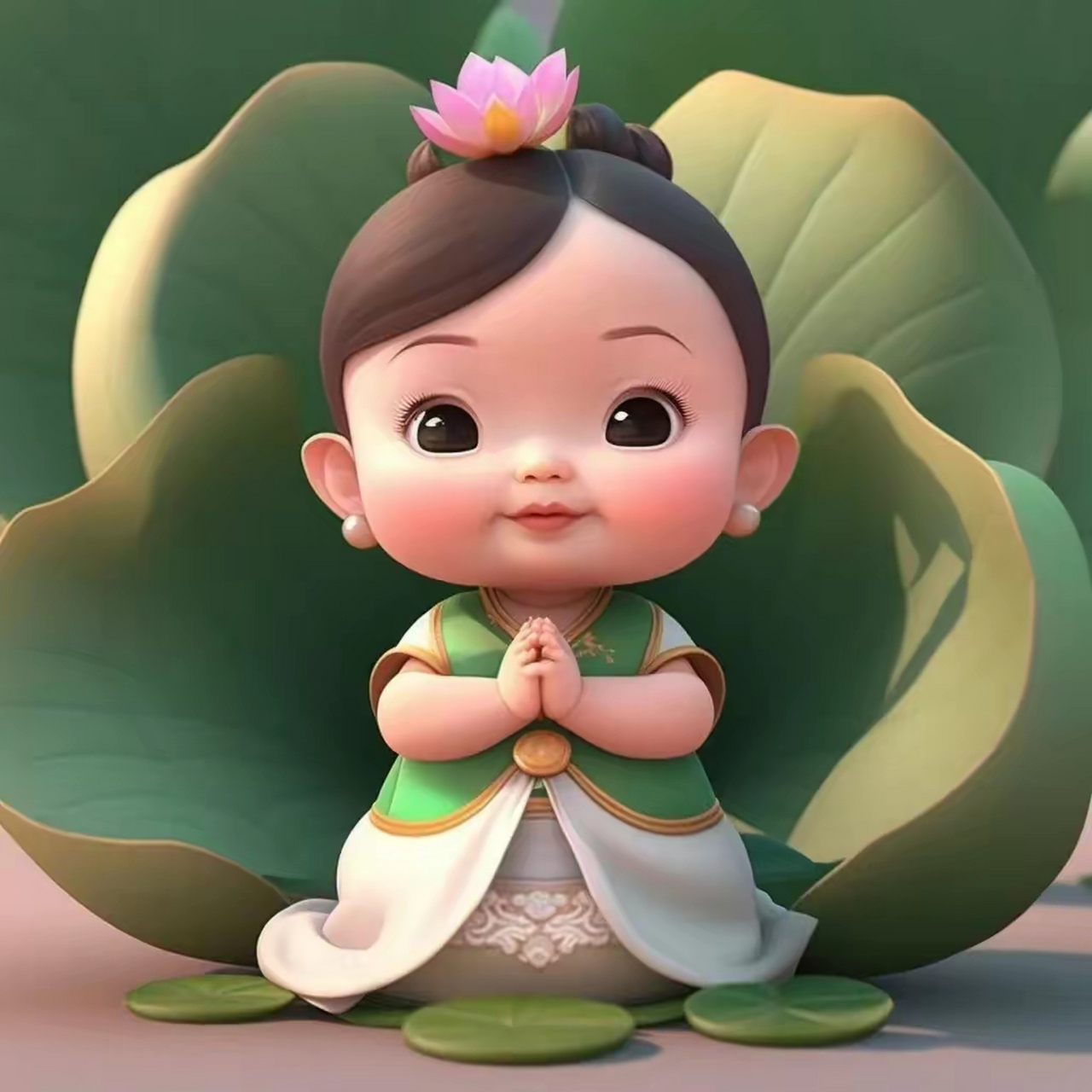 送您一组佛系荷花仙子头像,愿您吉祥[鲜花][鲜花]