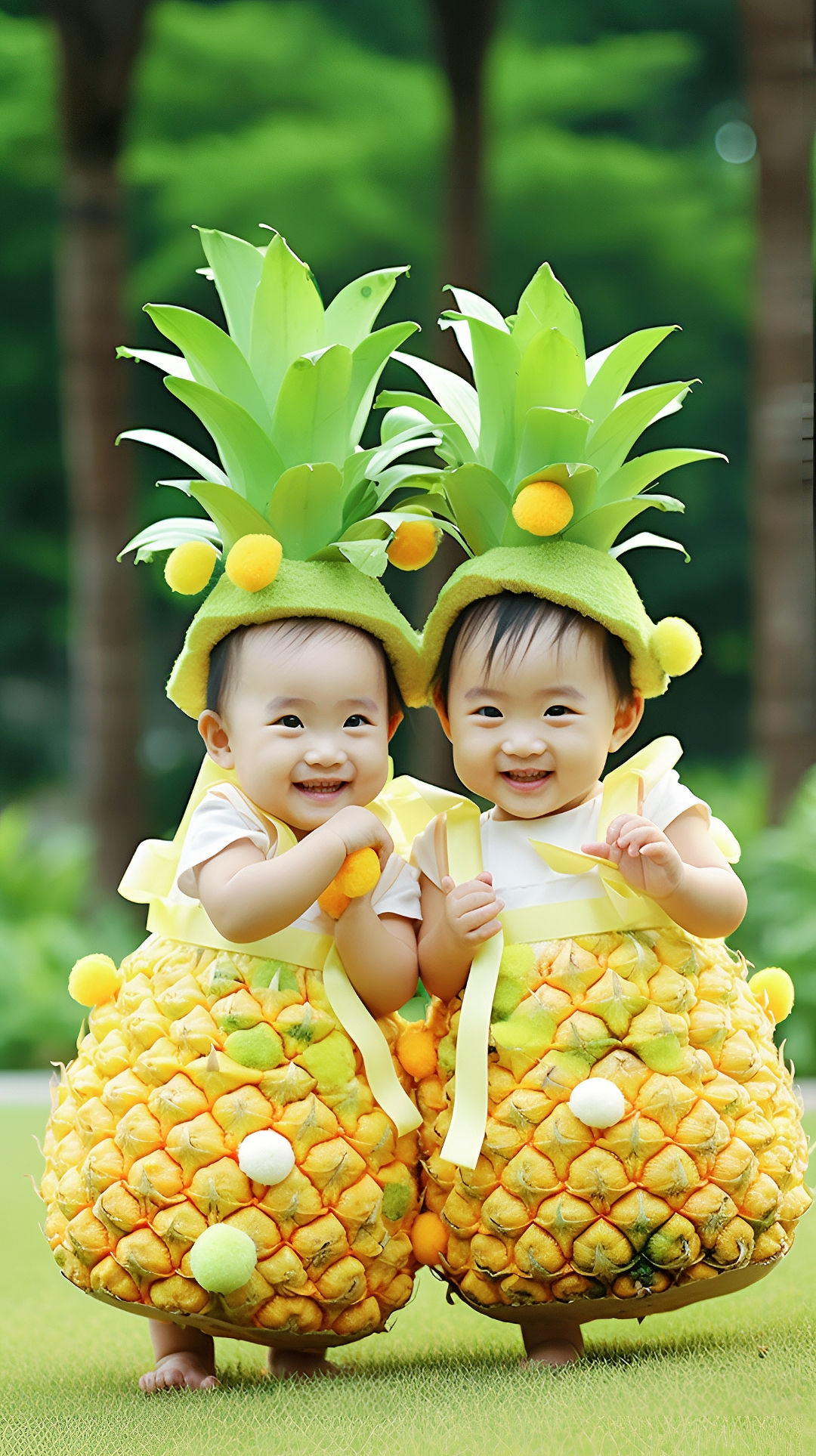 菠萝宝宝笑盈盈,甜蜜滋味藏心底. 金黄果肉鲜多汁,快来品尝享美味.