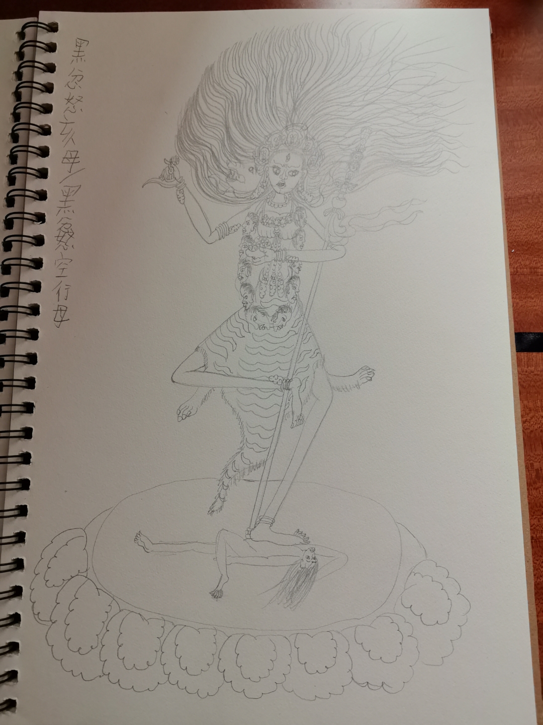 1,临摹黑忿怒亥母/黑忿怒空行母#美术# #艺术# #佛教文化# #临摹