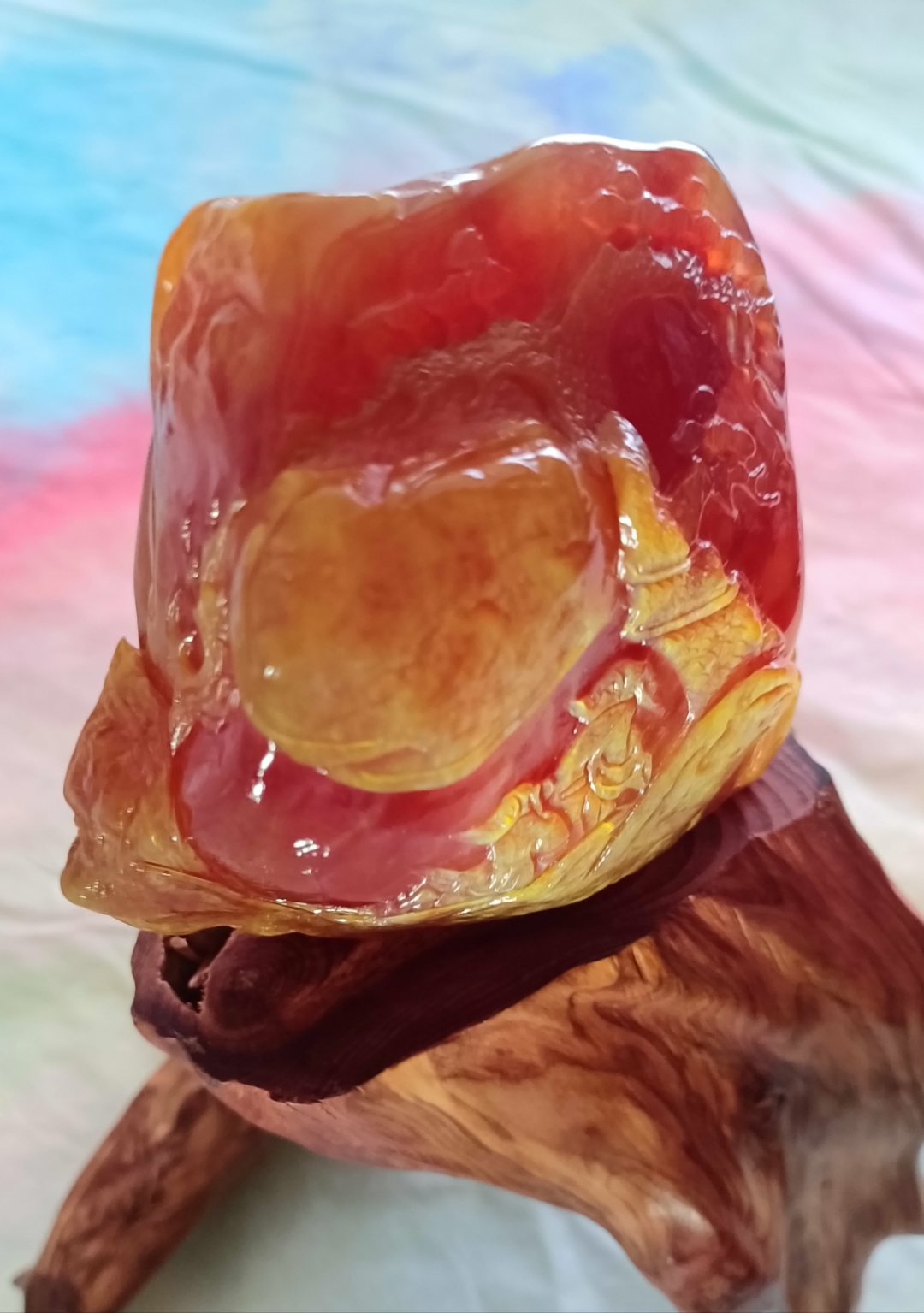 寿山田黄石  826克   橘皮红田黄