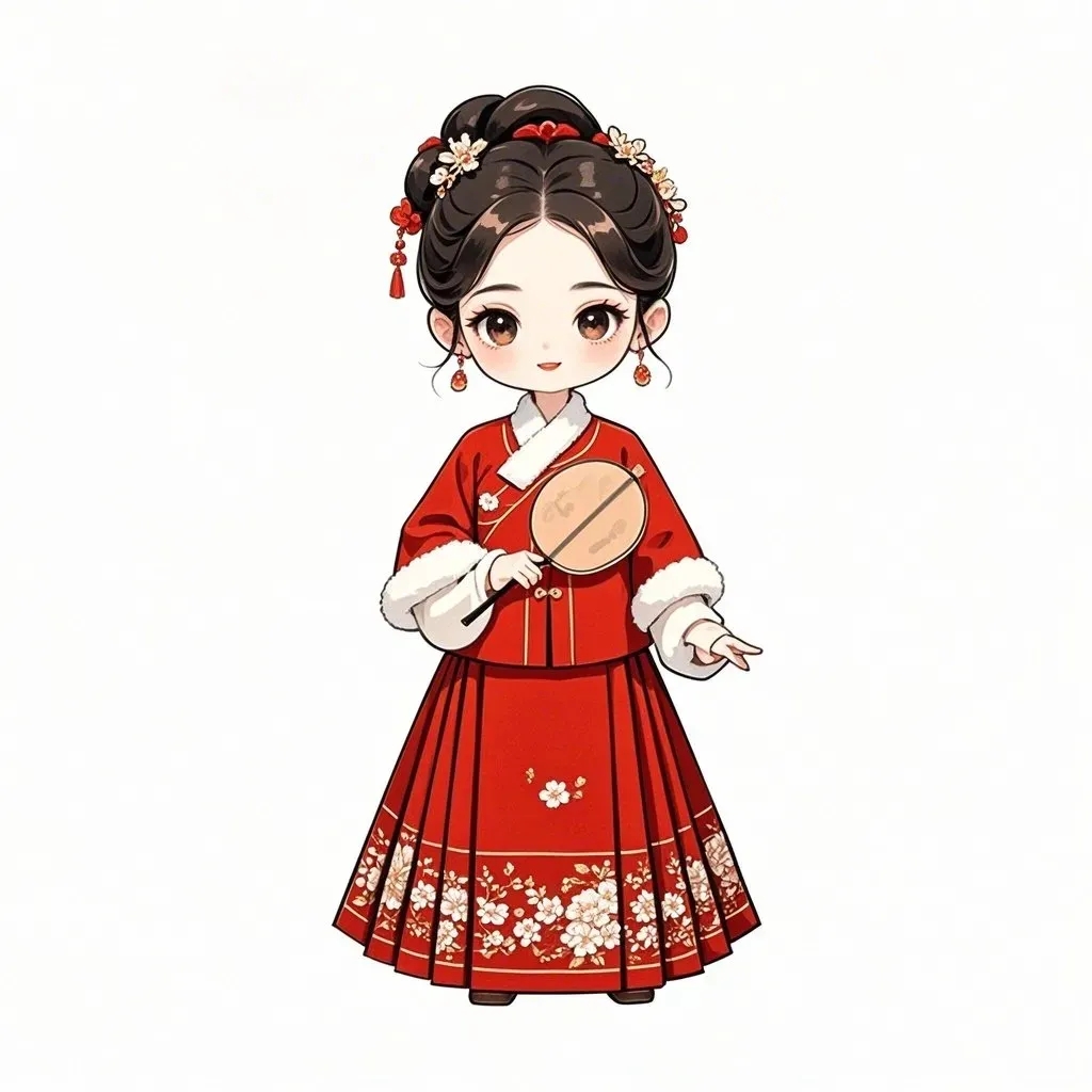 这个小姐姐好可爱,穿着传统的中国服饰,手拿小扇子,好像穿越到了古代