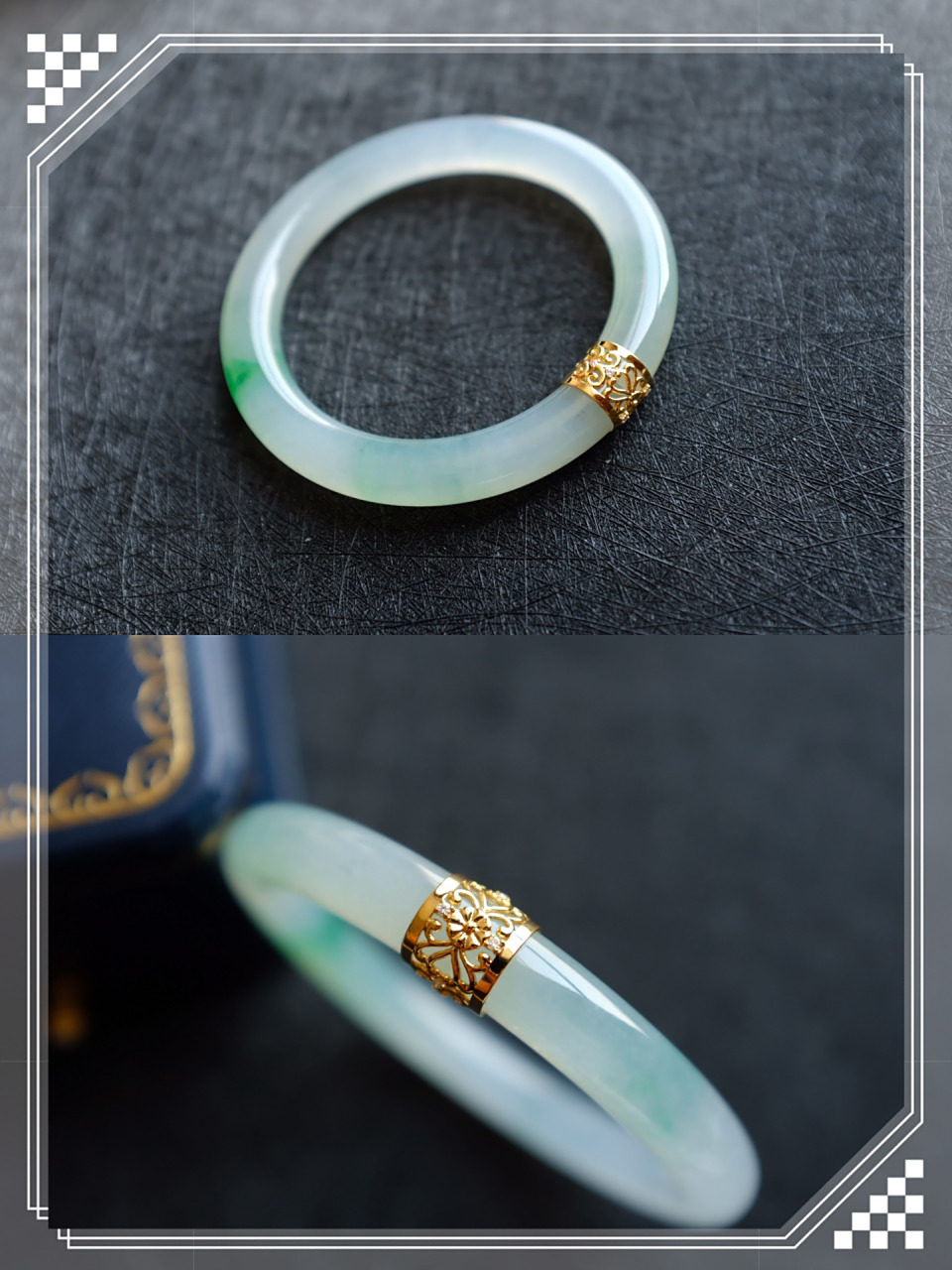 时尚饰品# 大家好,分享一款翡翠手镯修复花纹款式#翡翠手镯# #珠宝