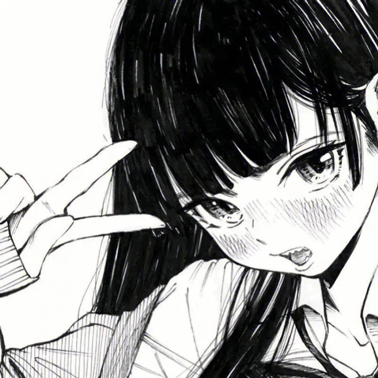 黑白动漫女头#女生# #头像