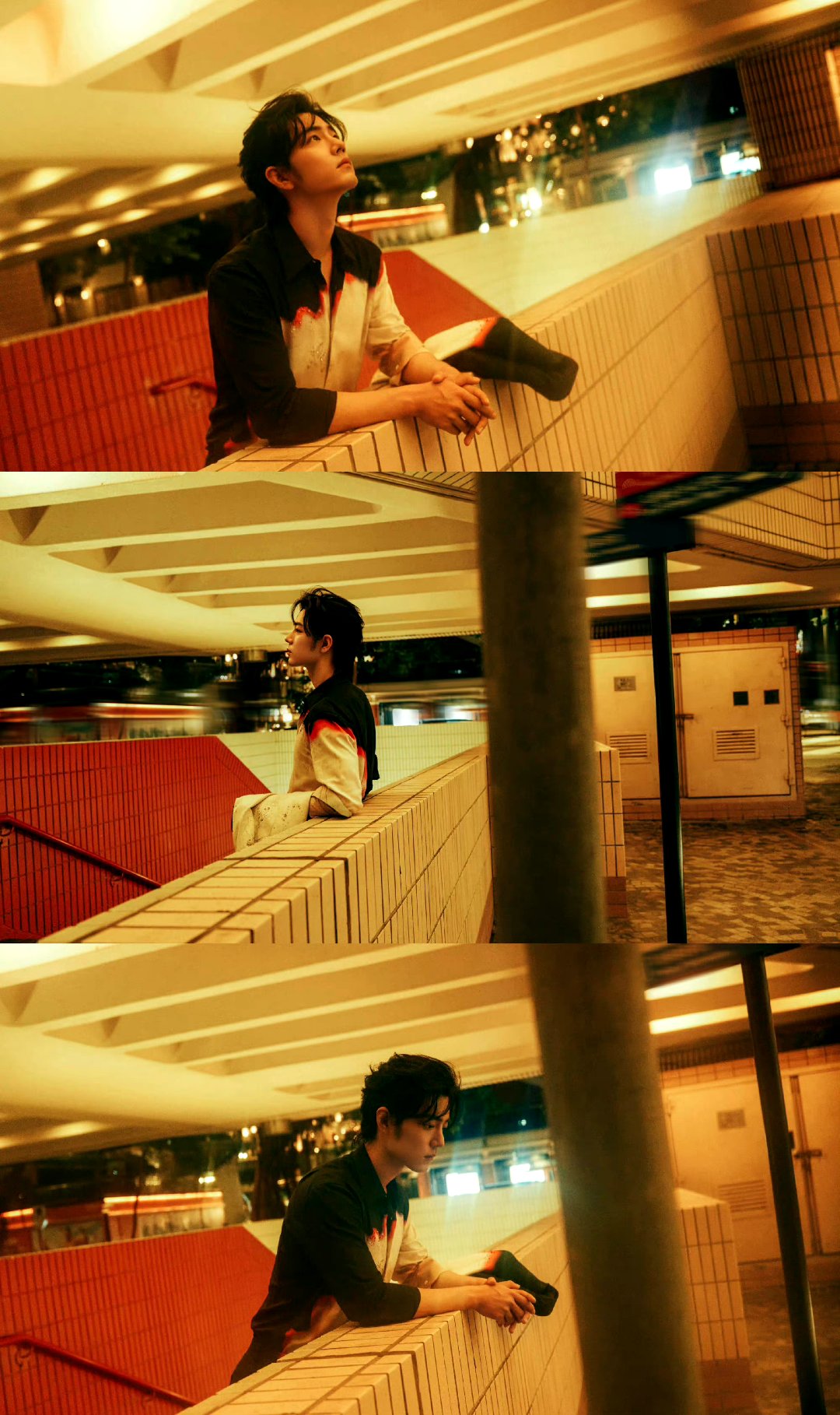 肖战身穿alexander mcqueen 2023早秋男装系列灼染西装亮相大湾区音乐