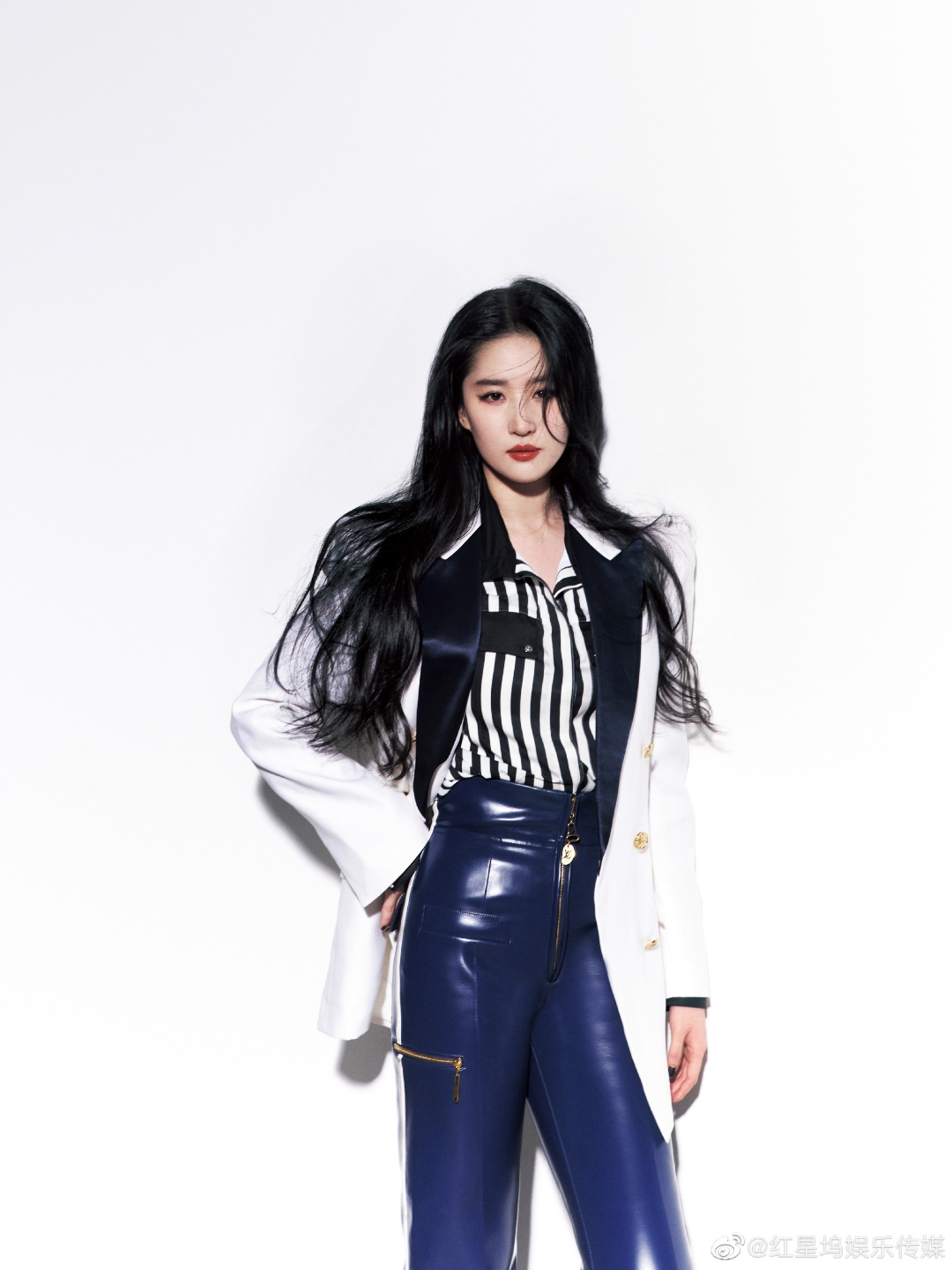 刘亦菲白色西装#刘亦菲