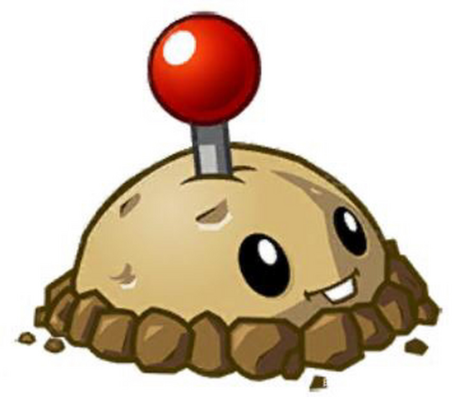 土豆地雷:植物大战僵尸中每个系列都有的植物.阳光25,与自爆僵尸相近.