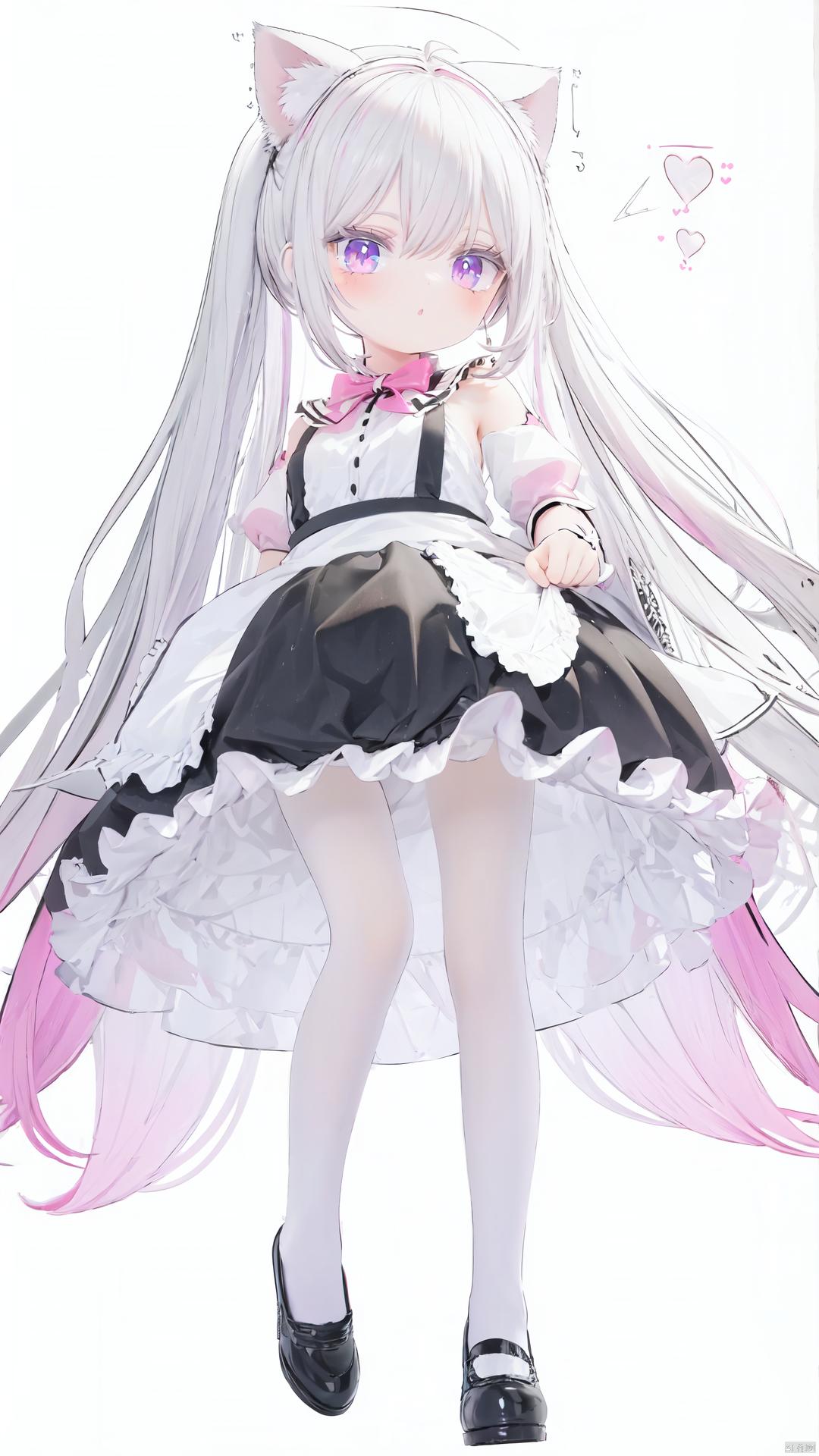 动漫壁纸# 可爱的银发双马尾女仆美少女[爱你]