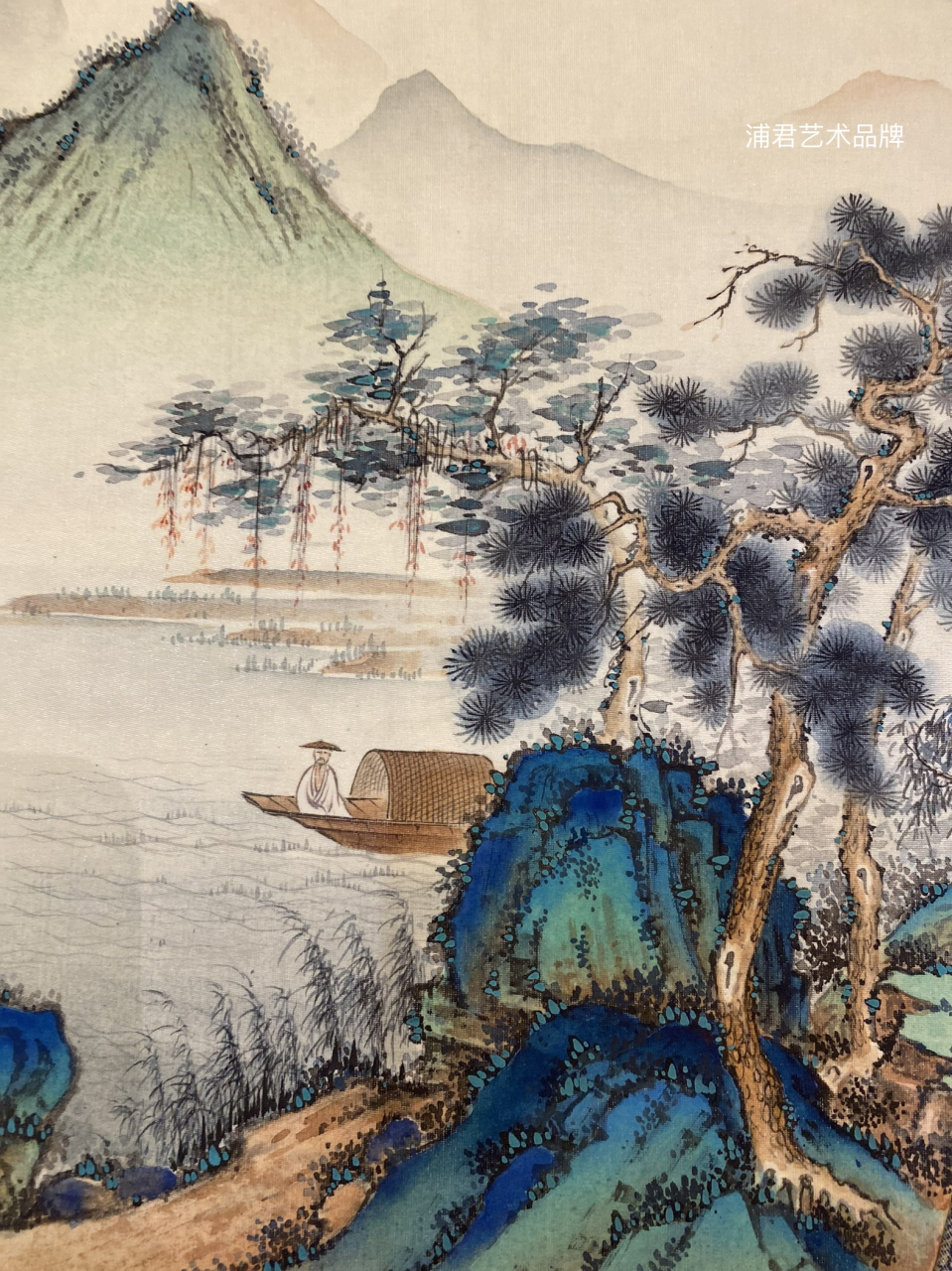 崔景哲非常精致的工笔画山水扇子#崔景哲工笔画#浦君艺术馆藏