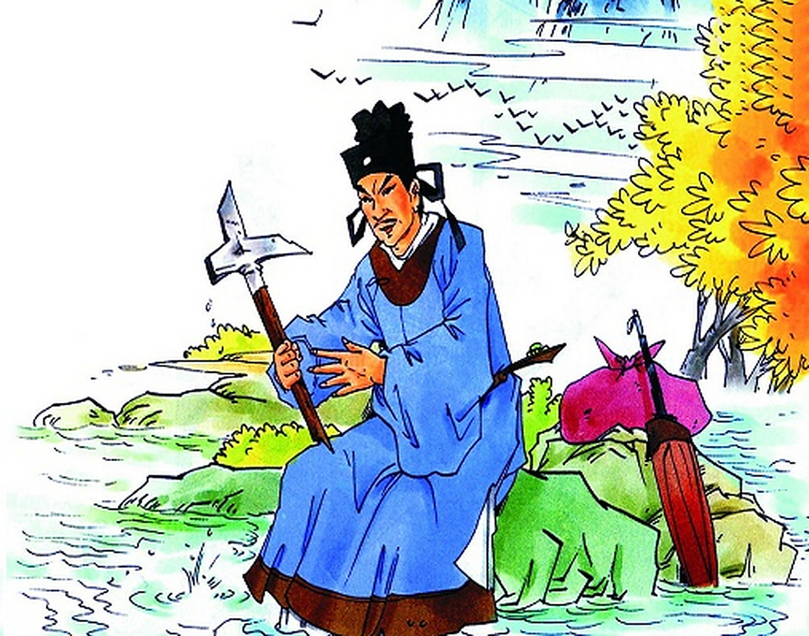 "折戟沉沙铁未销,自将磨洗认前朝.