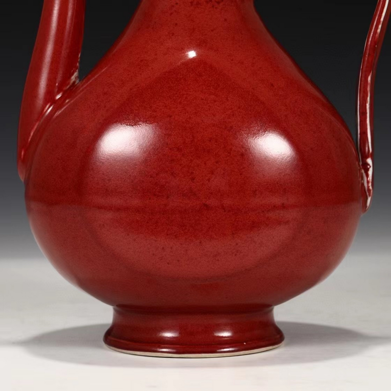 旧藏 明 宣德宝石红釉执壶 尺寸:高27公分 长19.5公分